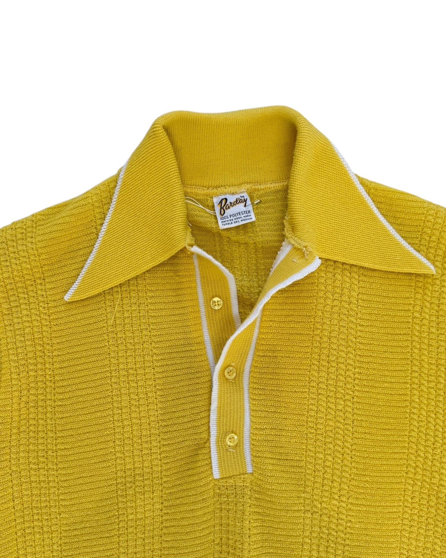 Vintage Yellow Knit Polo Top