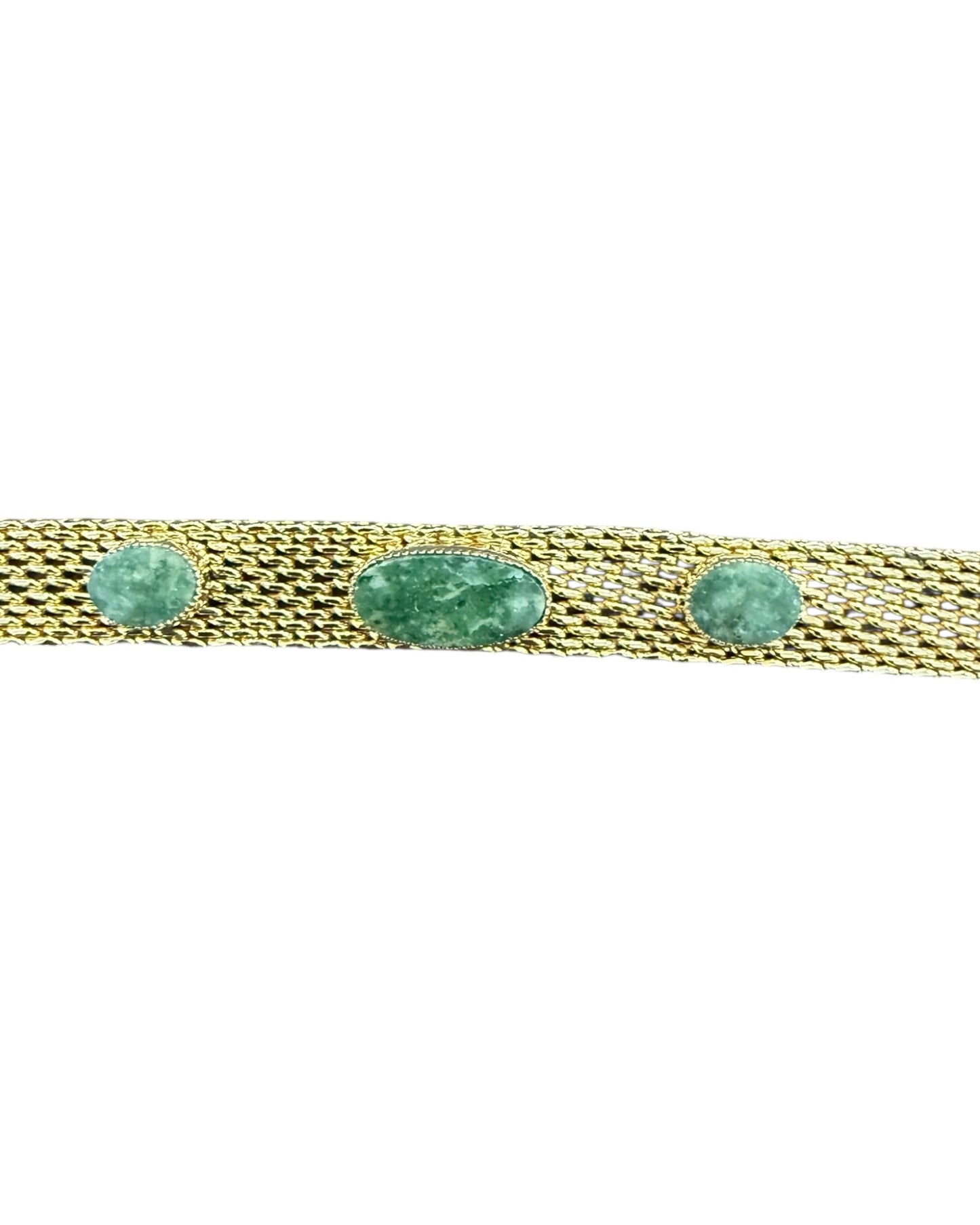 Vintage Gold Bracelet with Green Stones