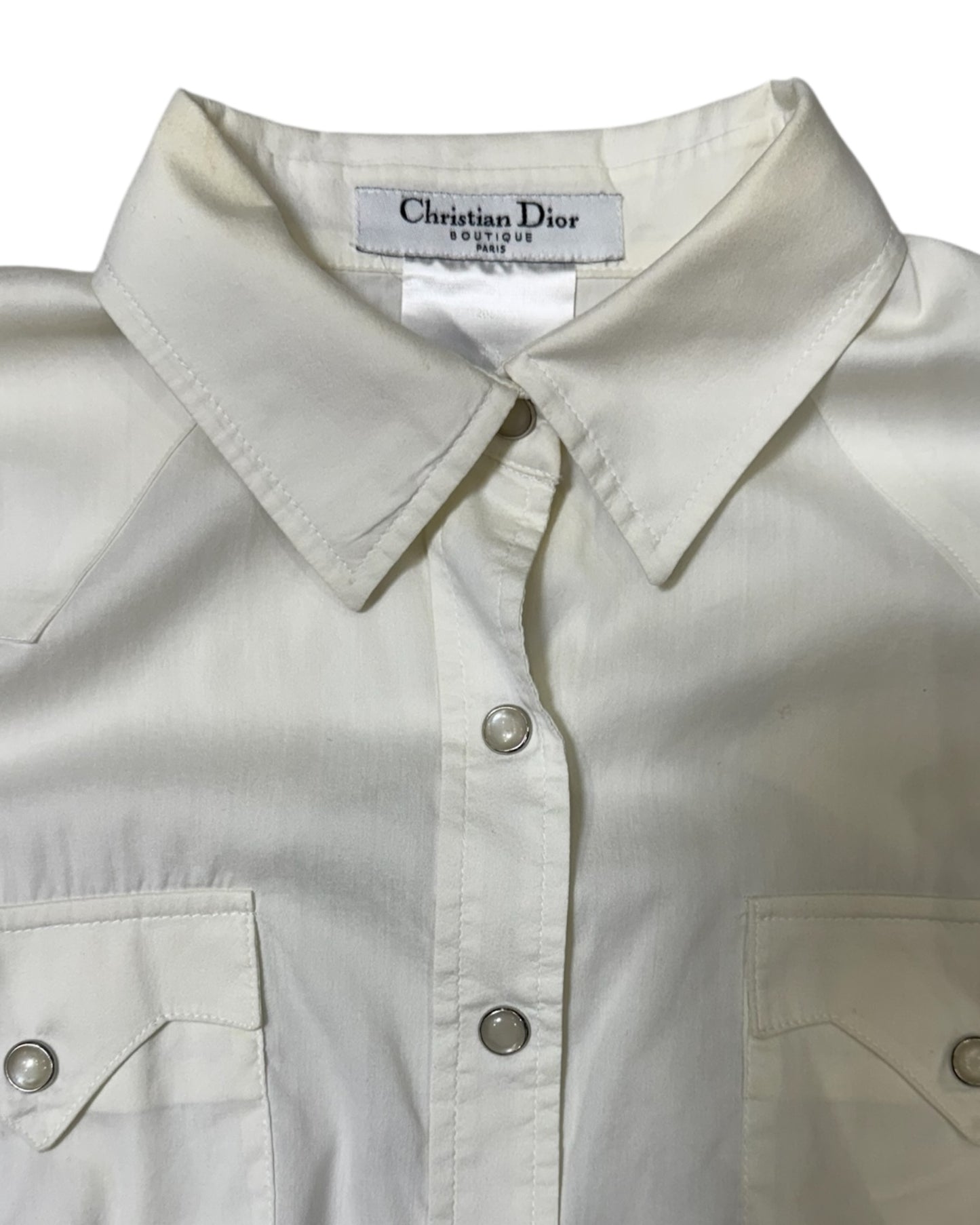 Vintage Christian Dior White Western Shirt
