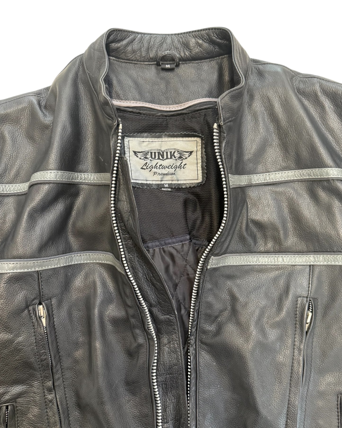 Vintage Black Leather Motorcycle Jacket