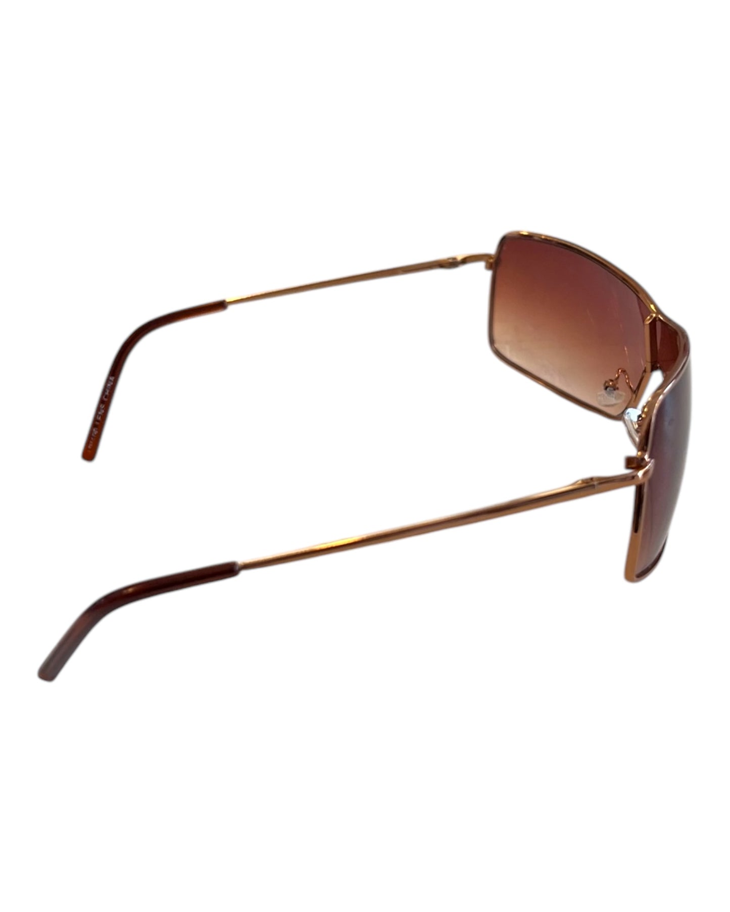 Vintage Bronze Ombre Metal Shield Sunglasses