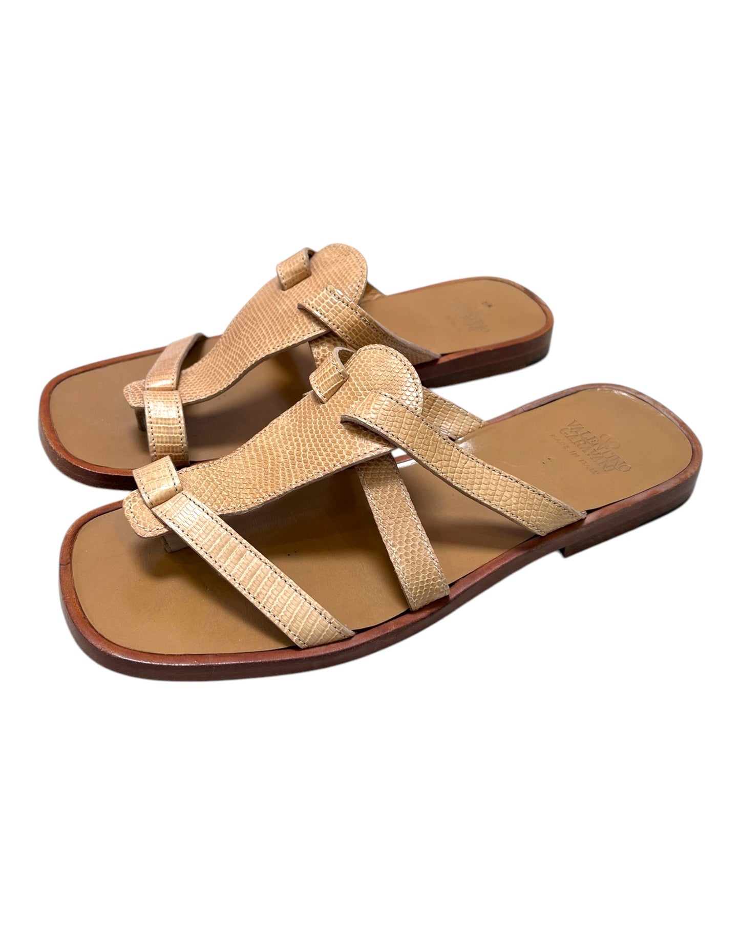 Vintage Valentino Lizard Leather Slides