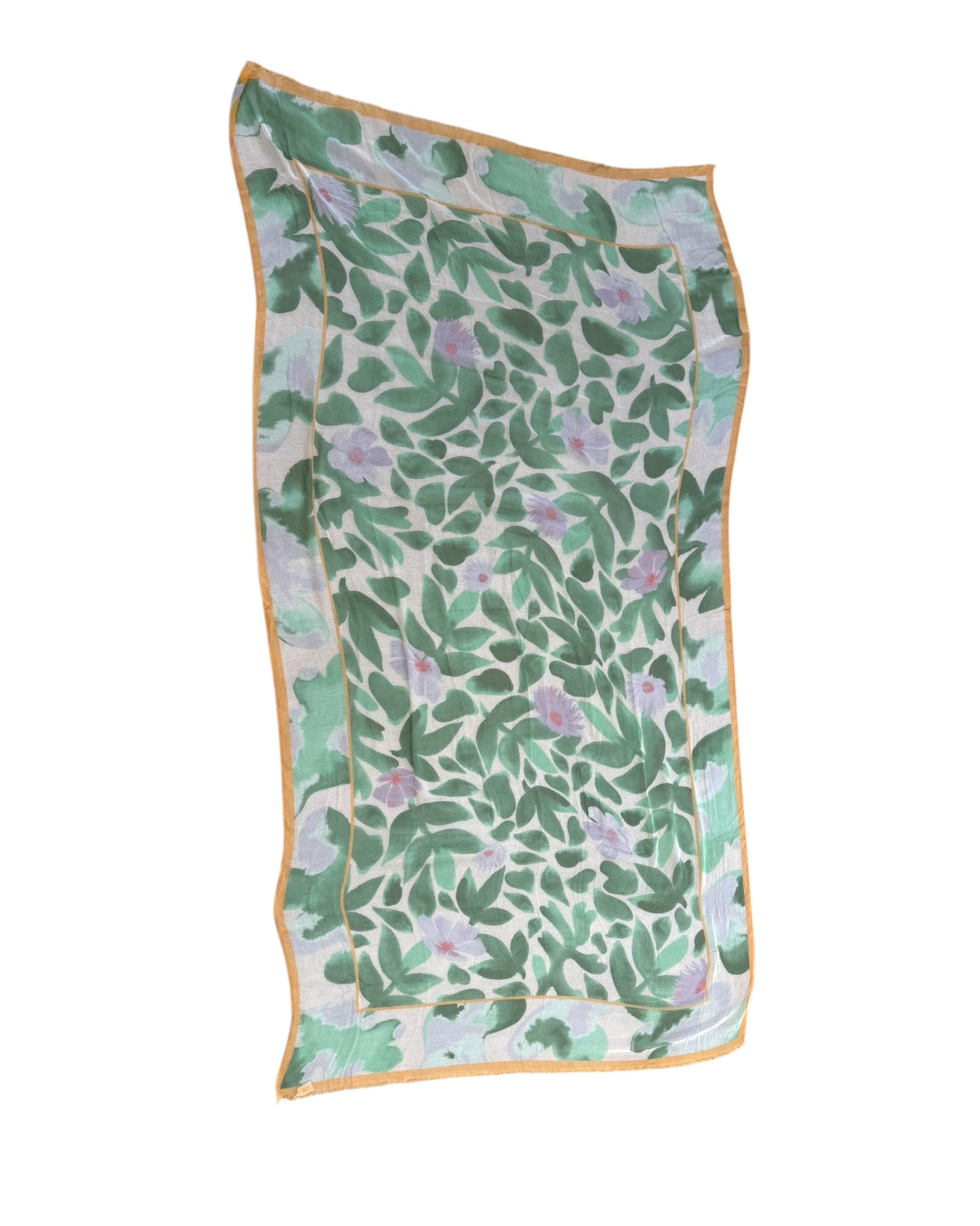 Vintage Green, Orange and Purple Cotton Blanket / Scarf
