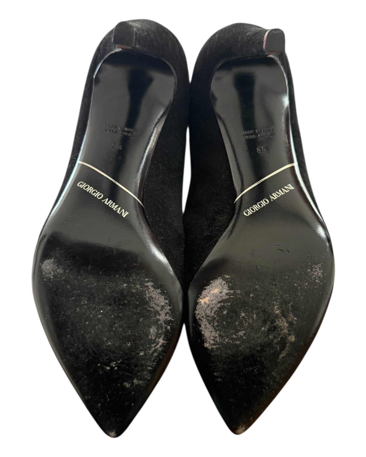 Vintage Giorgio Armani Black Suede Pumps