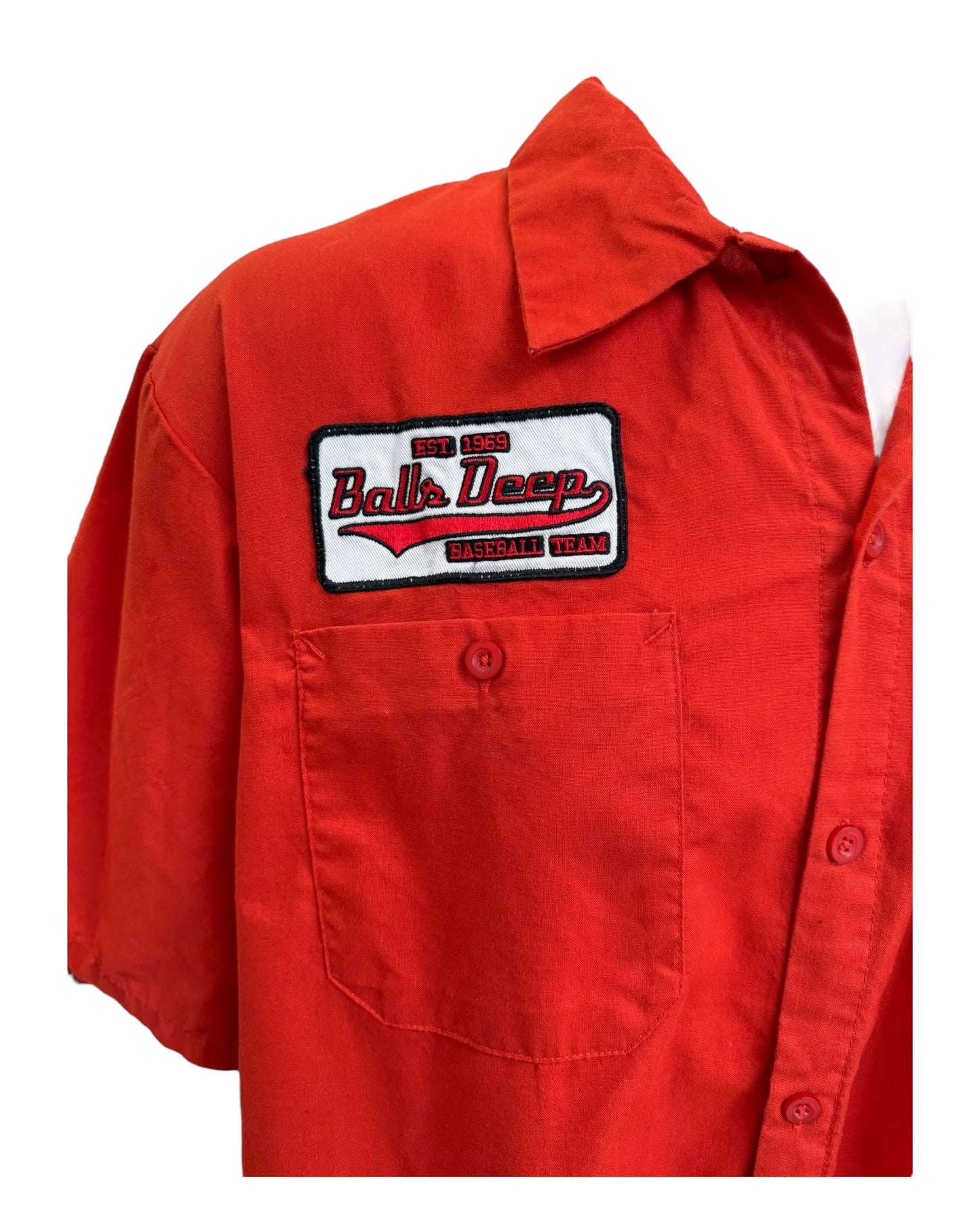 Vintage Orange "Balls Deep Baseball Team" Shirt