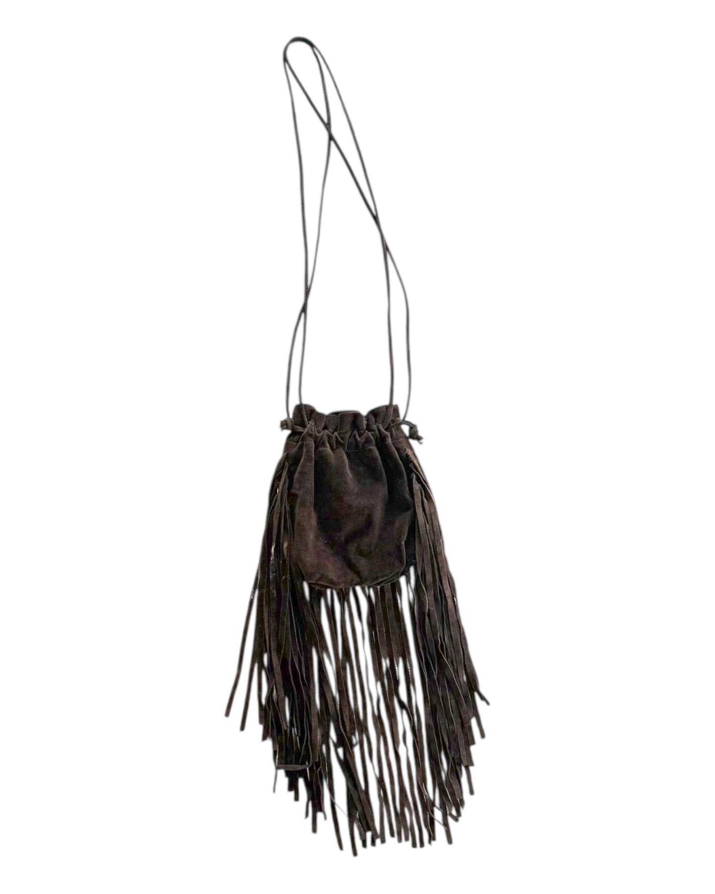 Vintage Carlos Falchi Chocolate Brown Suede Fringe Bag