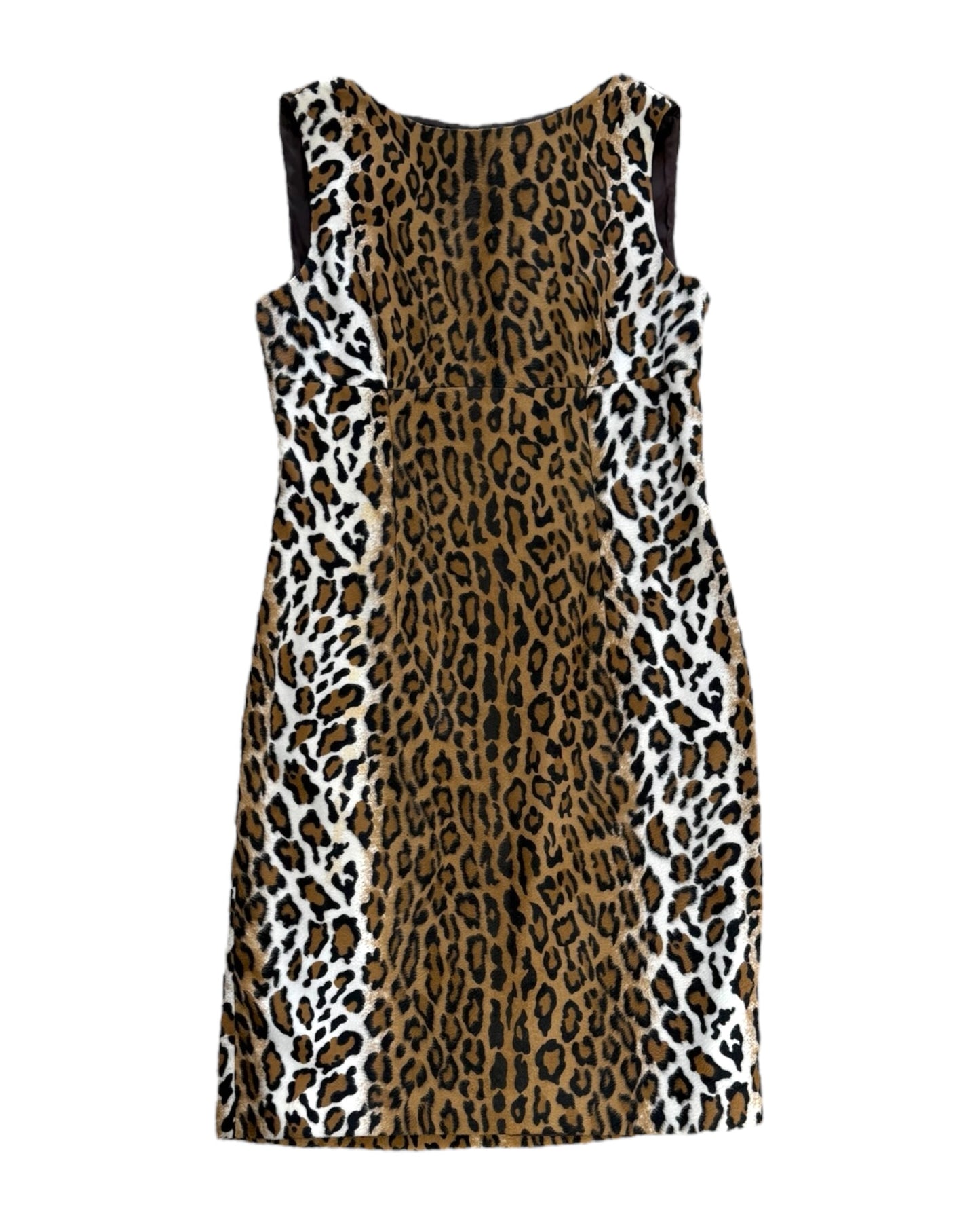 Vintage 2000s Moschino Faux Fur Leopard Print Dress