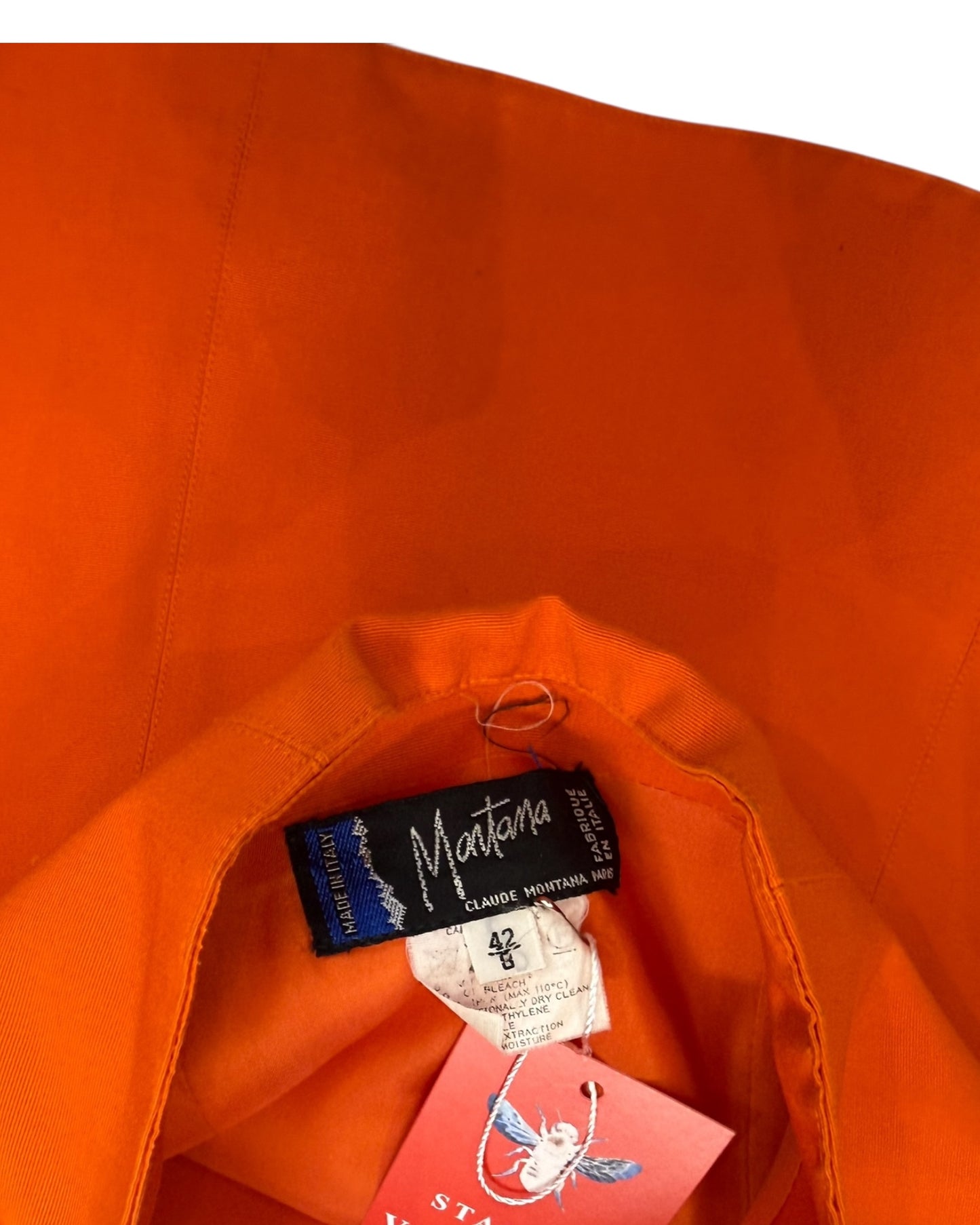 Vintage Claude Montana Orange Lace-Up Skirt