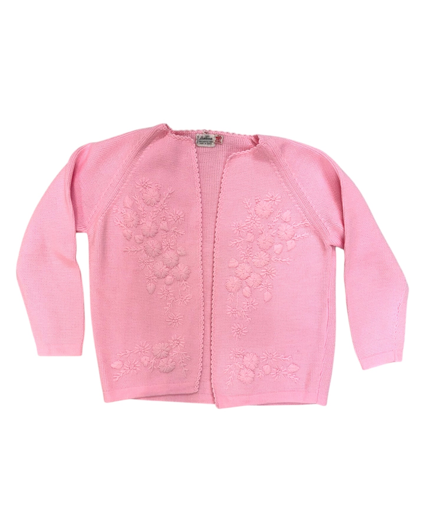 Vintage Blue and Pink Embroidered Cardigan Sweaters