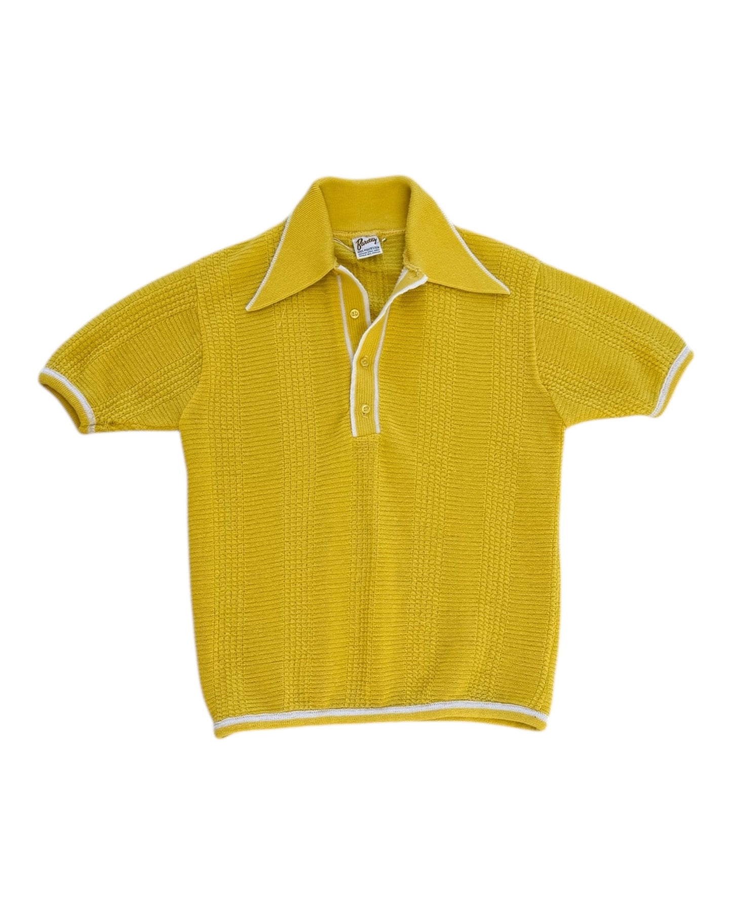Vintage Yellow Knit Polo Top