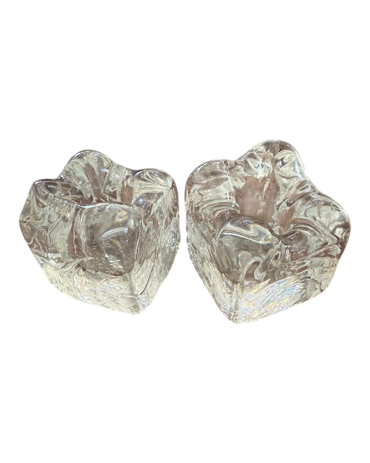 Vintage Glass Candle Holders