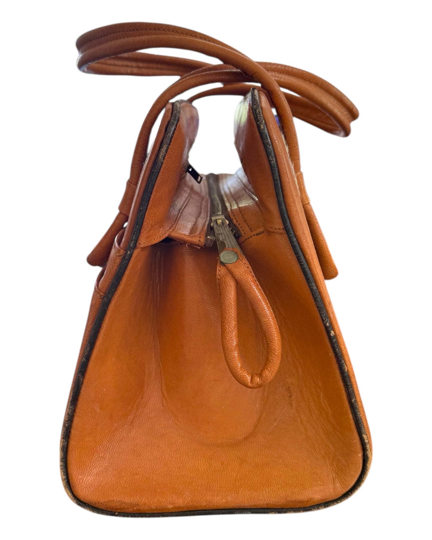 Vintage Hand Tooled Aztec Calfskin Bag