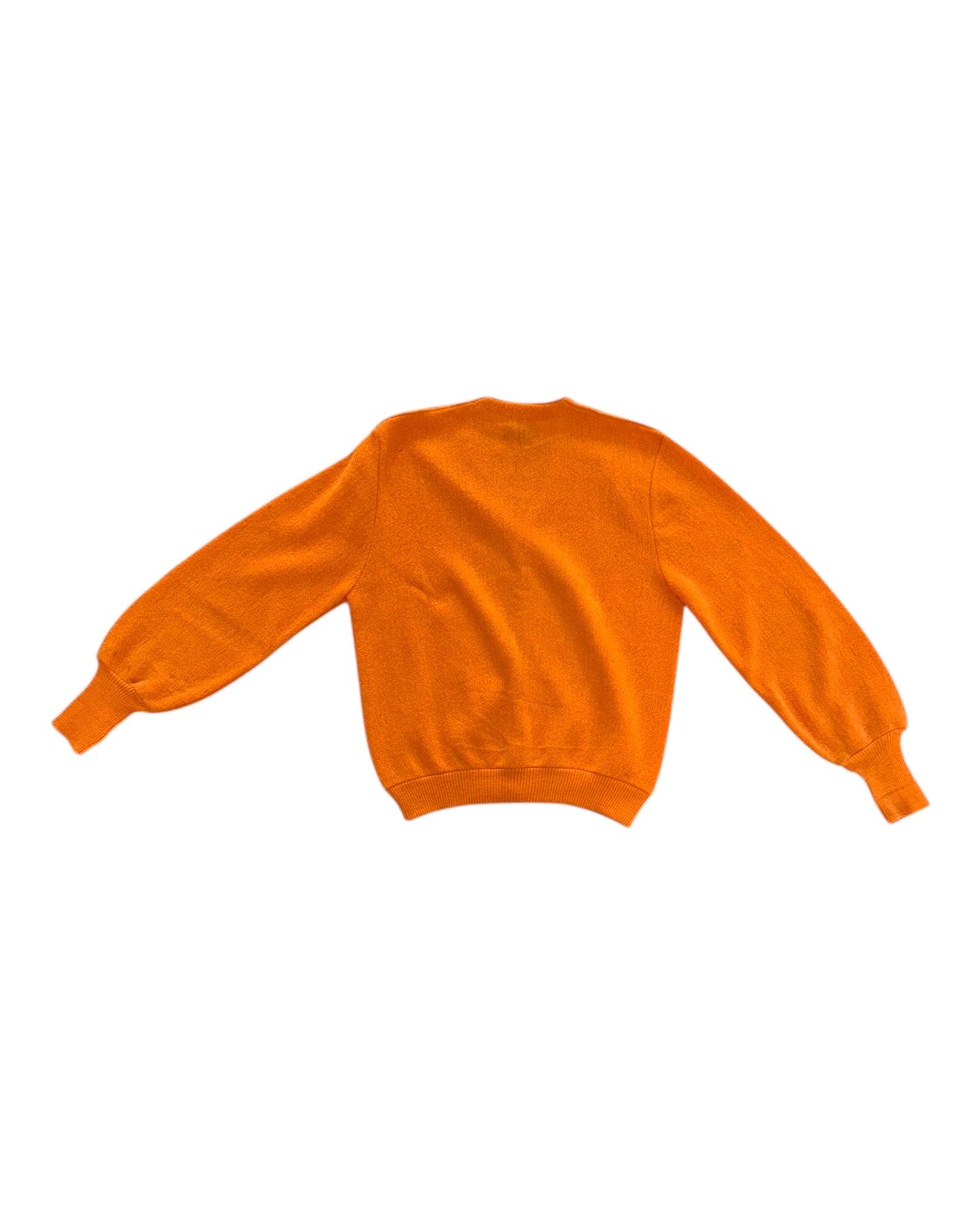 Vintage Orange Alpaca Wool Cardigan Sweater
