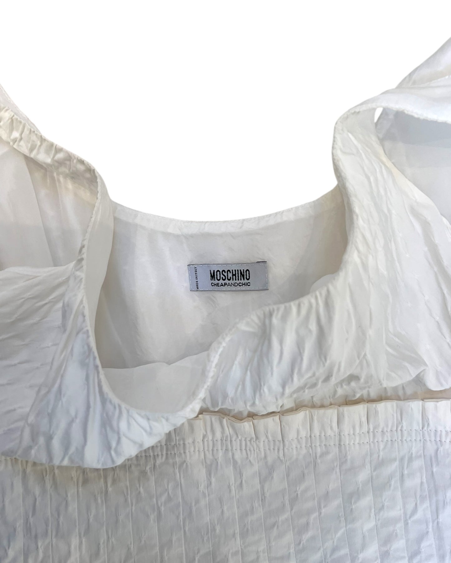 Vintage 2000s Moschino White Pleated Dress