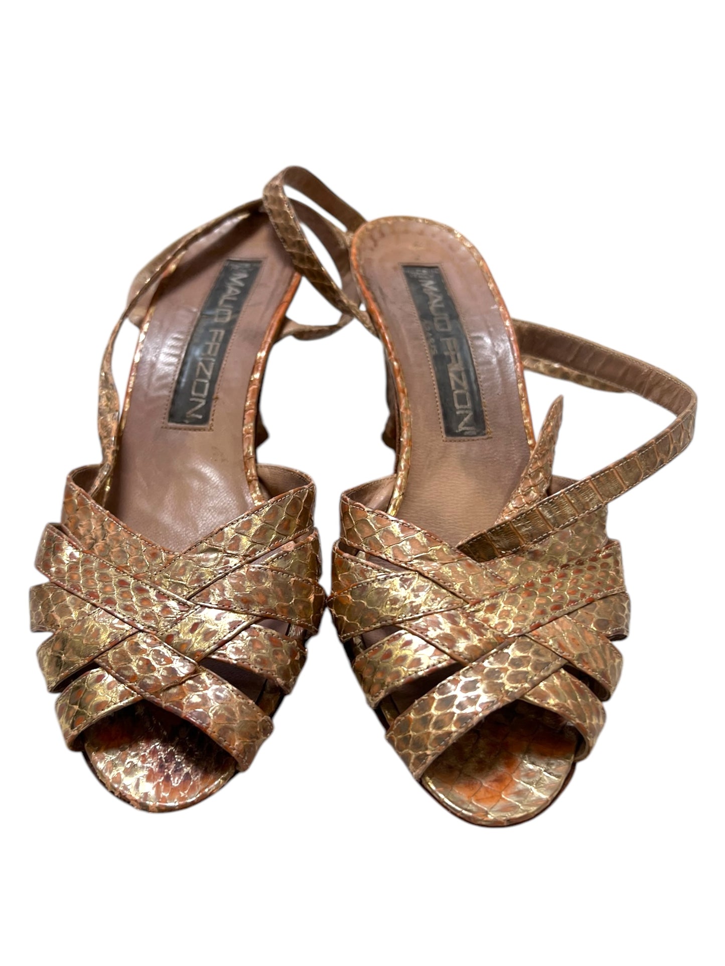 Vintage Maud Frizon Snake Skin Strappy Heels