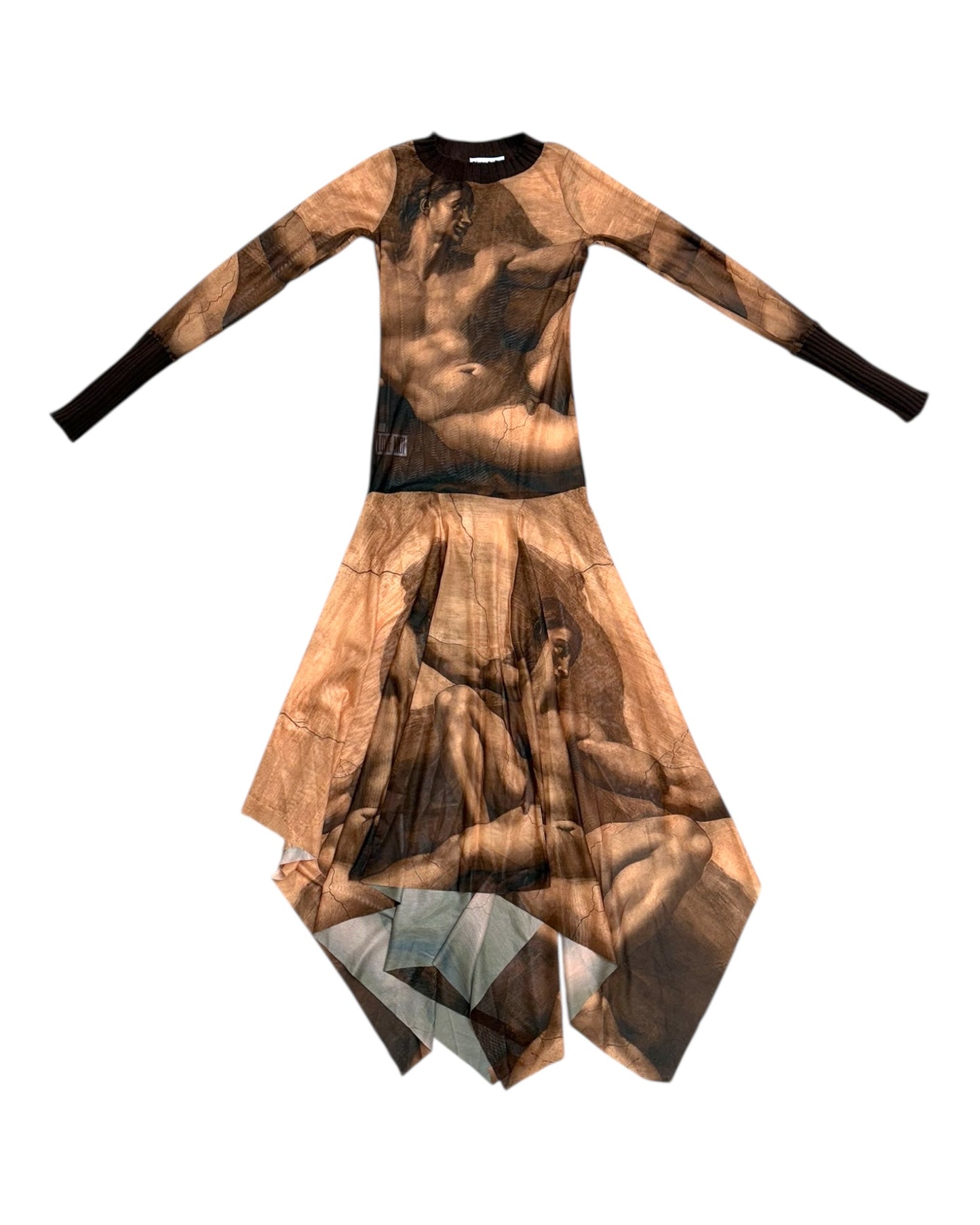 RARE Vintage 1990s Jean Paul Gaultier Creation of Adam Sheer Midi Dress