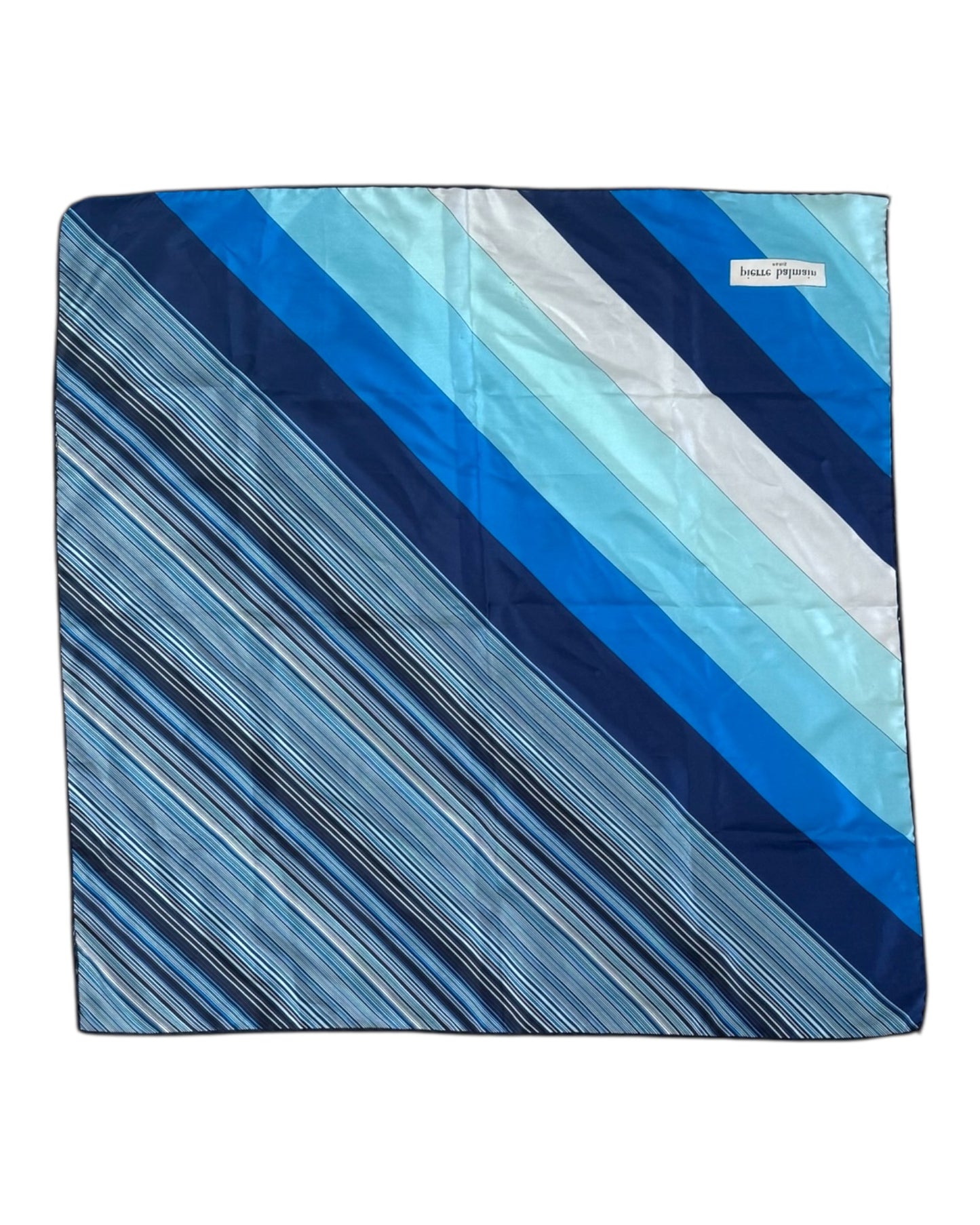 Vintage Pierre Balmain Blue Silk Scarf