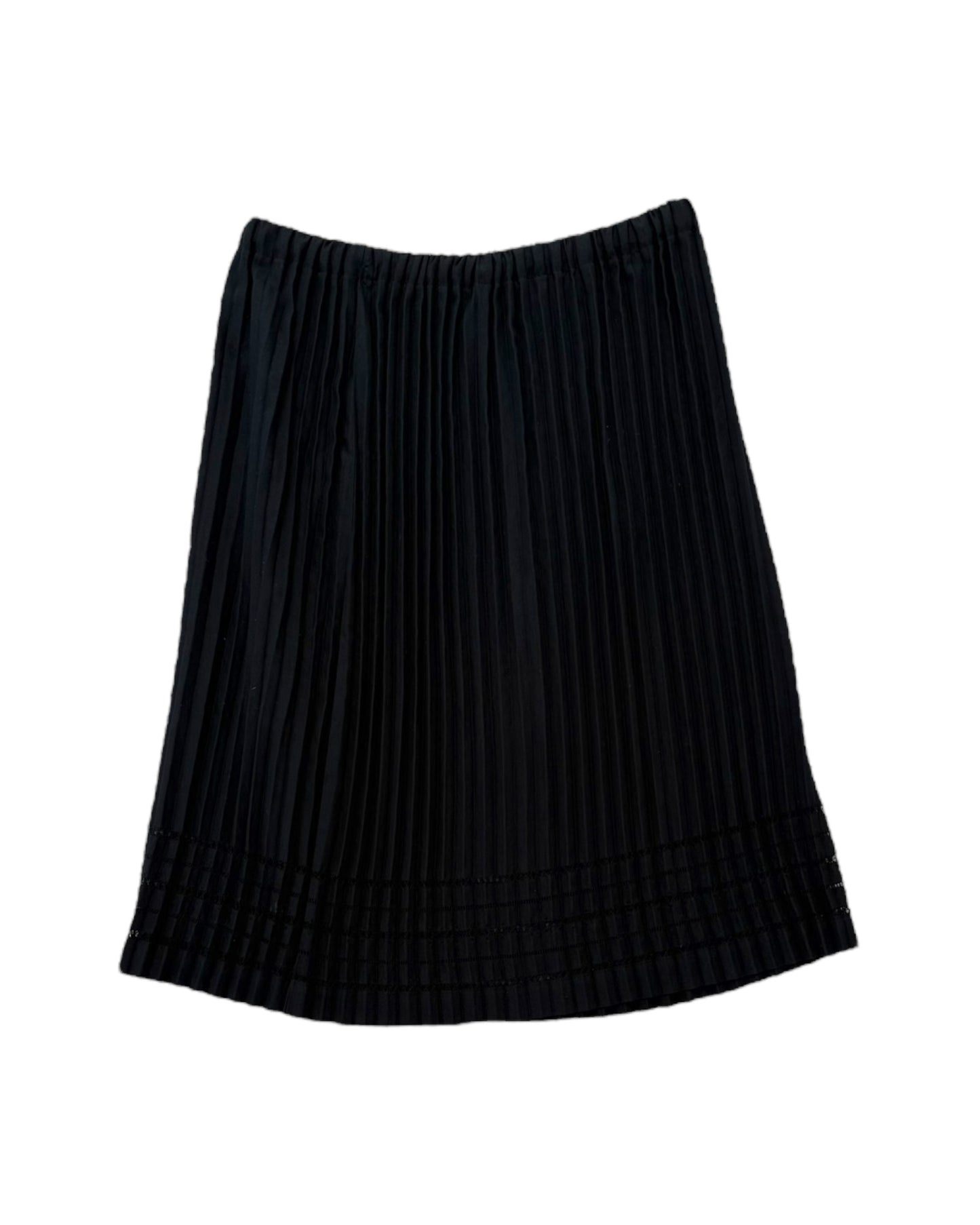 Vintage Pleats Please by Issey Miyake Black Cotton Skirt