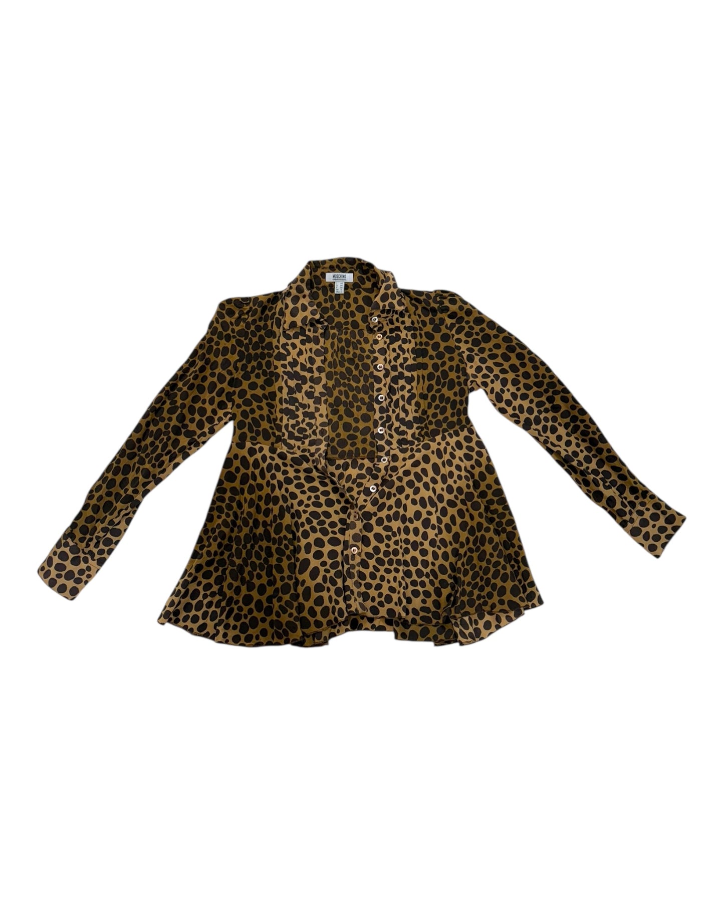 Vintage Moschino Leopard Print Blazer and Blouse Set