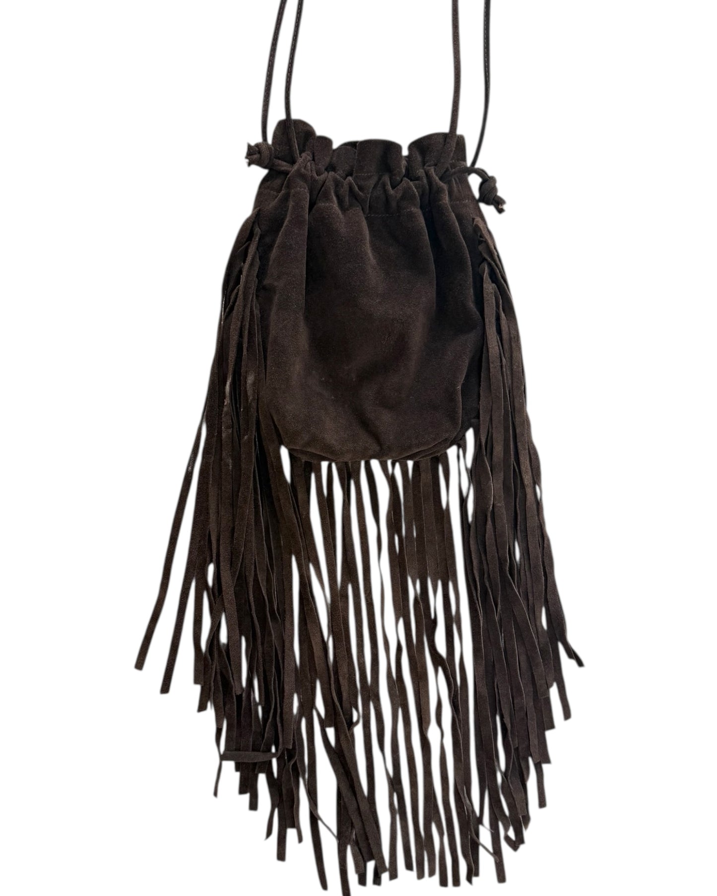 Vintage Carlos Falchi Chocolate Brown Suede Fringe Bag