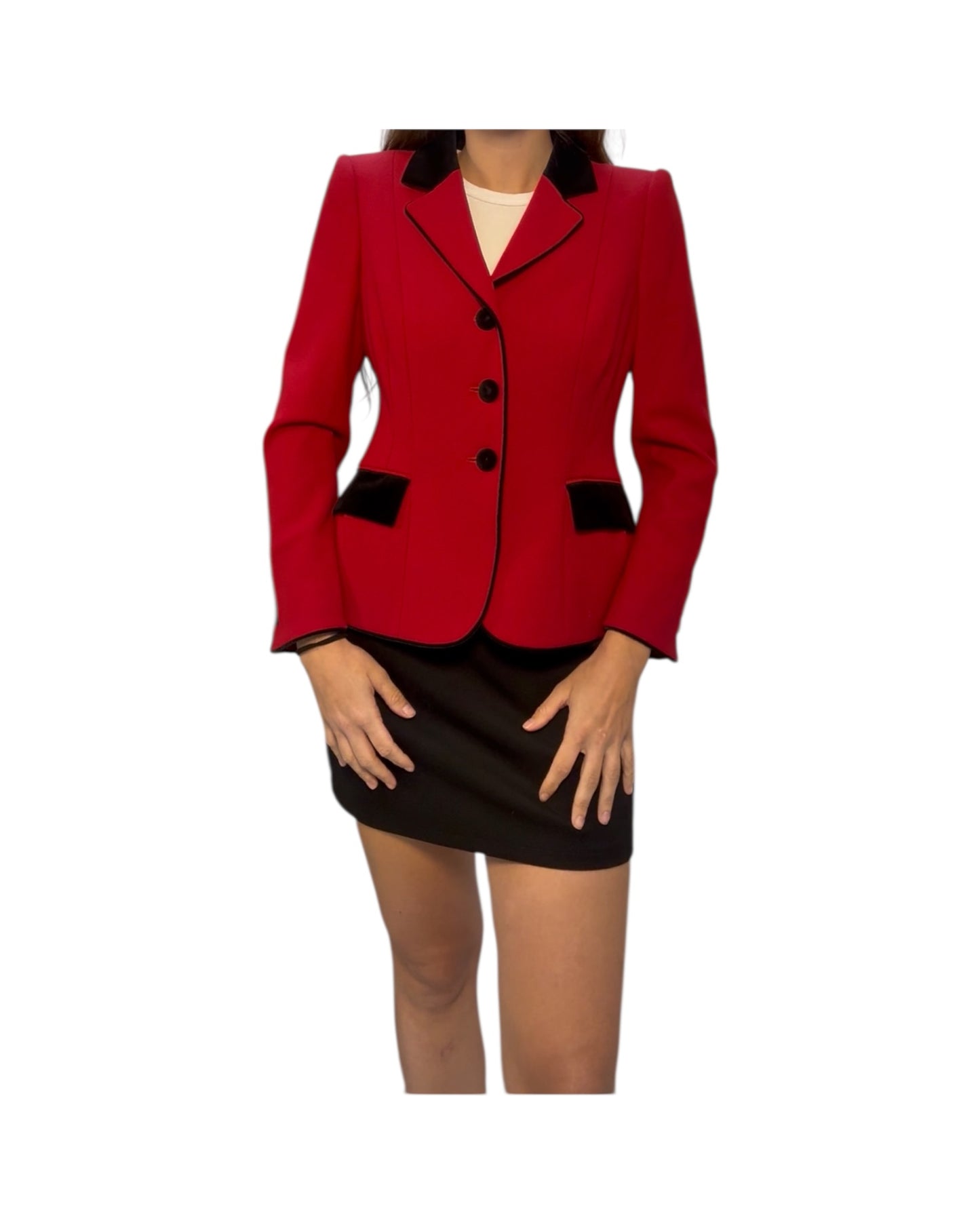 Vintage 2010 Moschino Red and Black Blazer