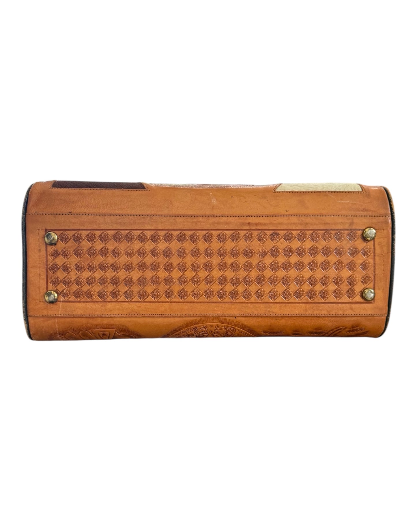 Vintage Hand Tooled Aztec Calfskin Bag