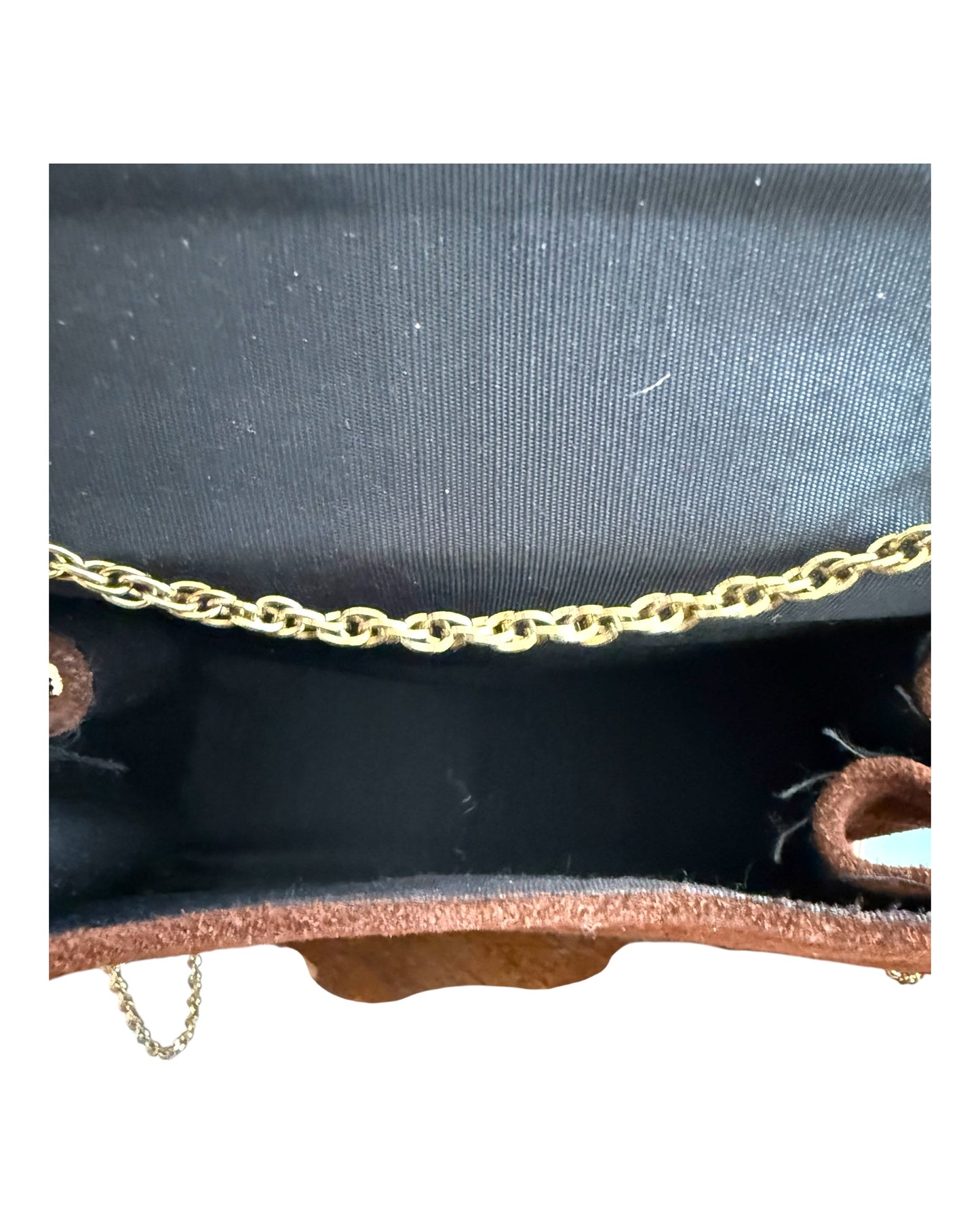 Vintage 1950s Brown Bag with Gold Chain