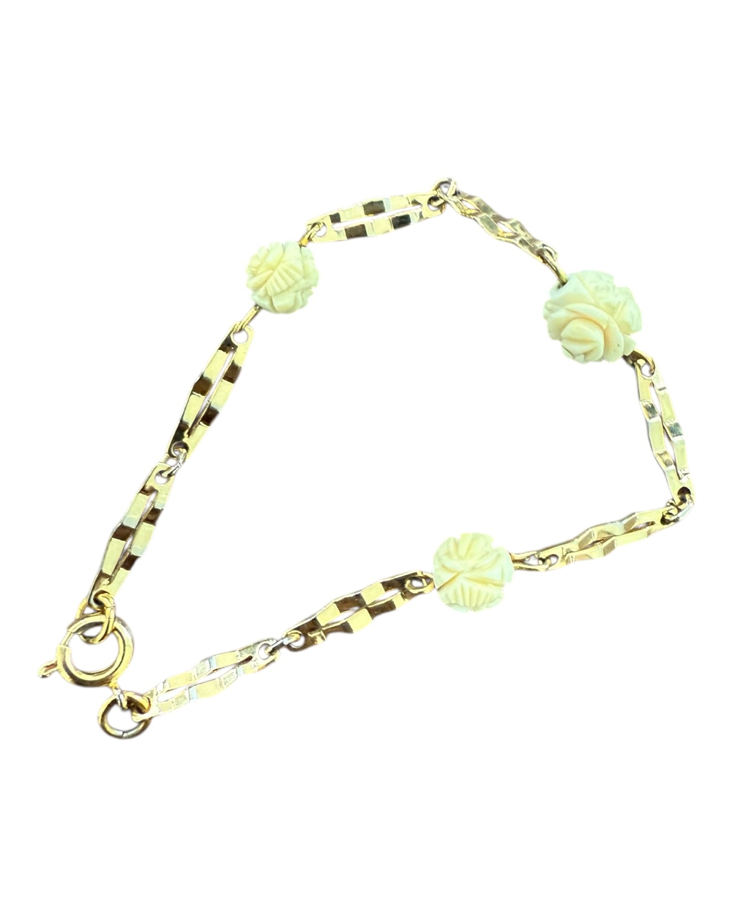 Vintage Gold-Toned Rose Bracelets