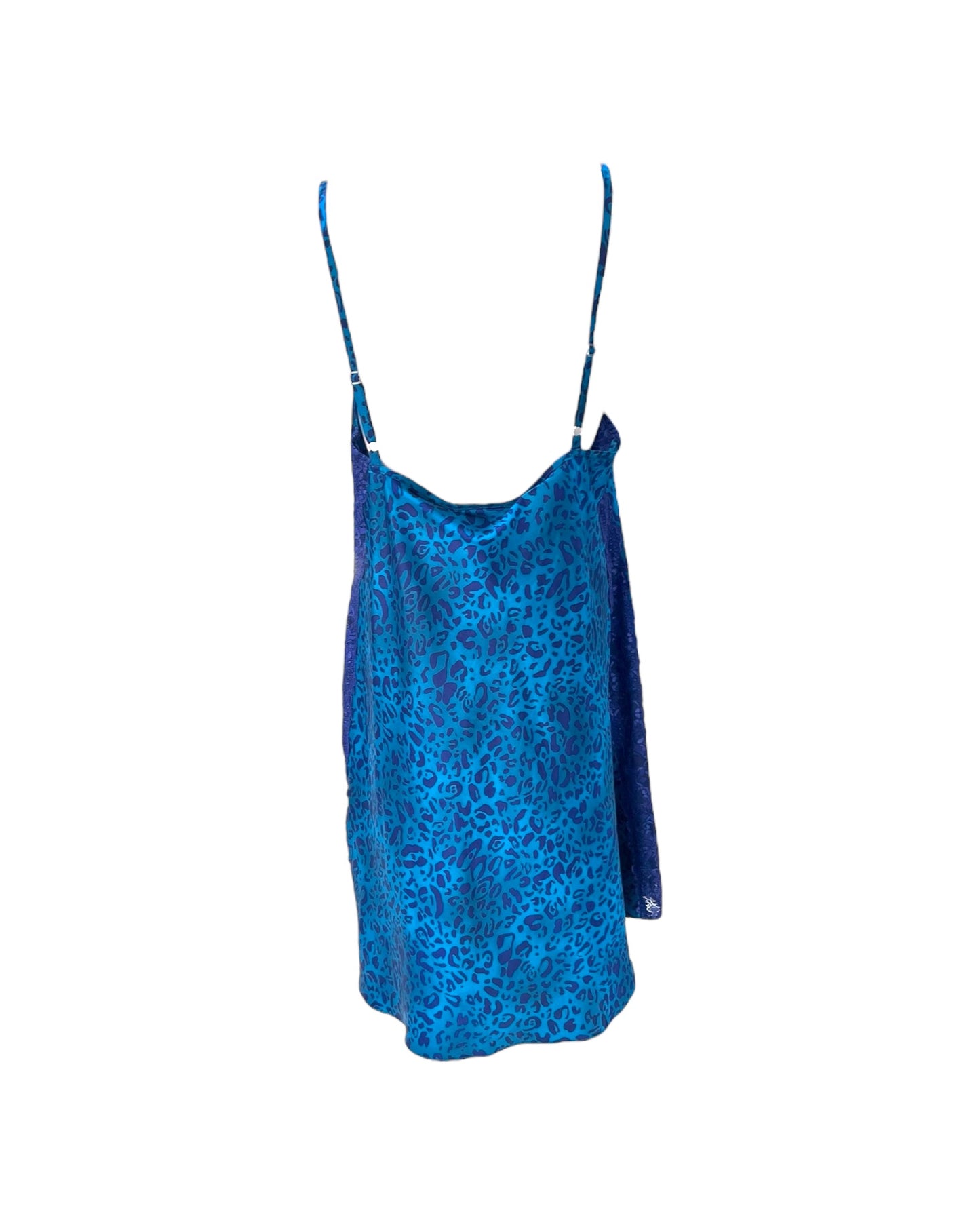 Vintage Blue Leopard Mini Slip Dress
