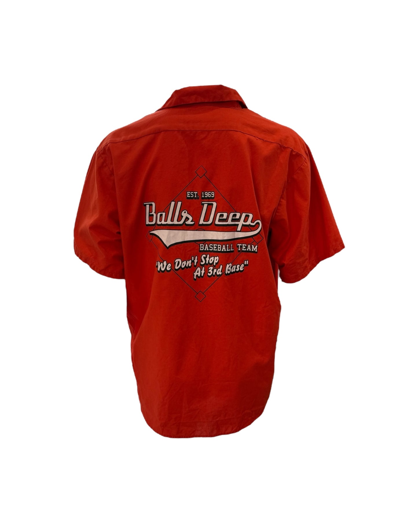 Vintage Orange "Balls Deep Baseball Team" Shirt