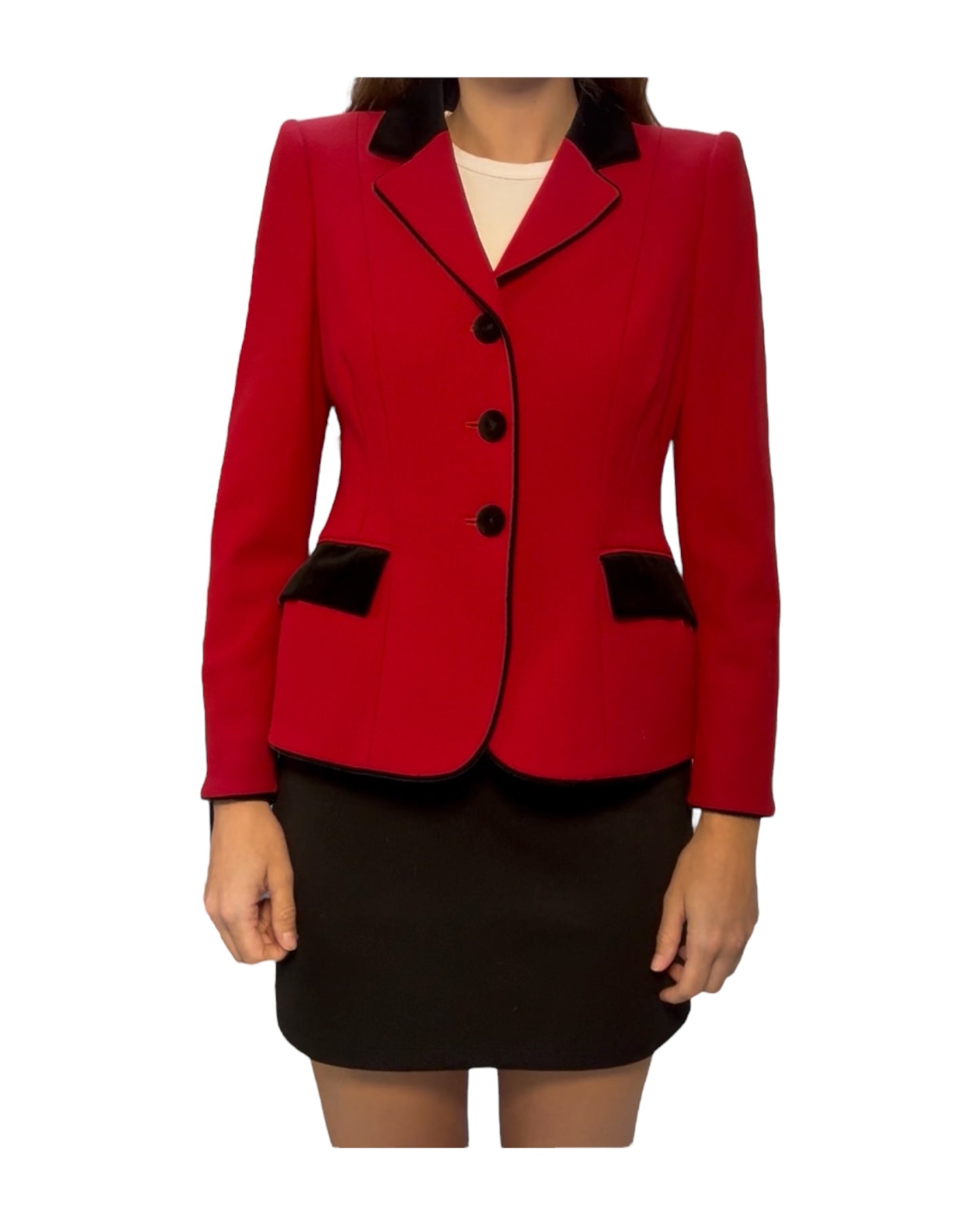 Vintage 2010 Moschino Red and Black Blazer