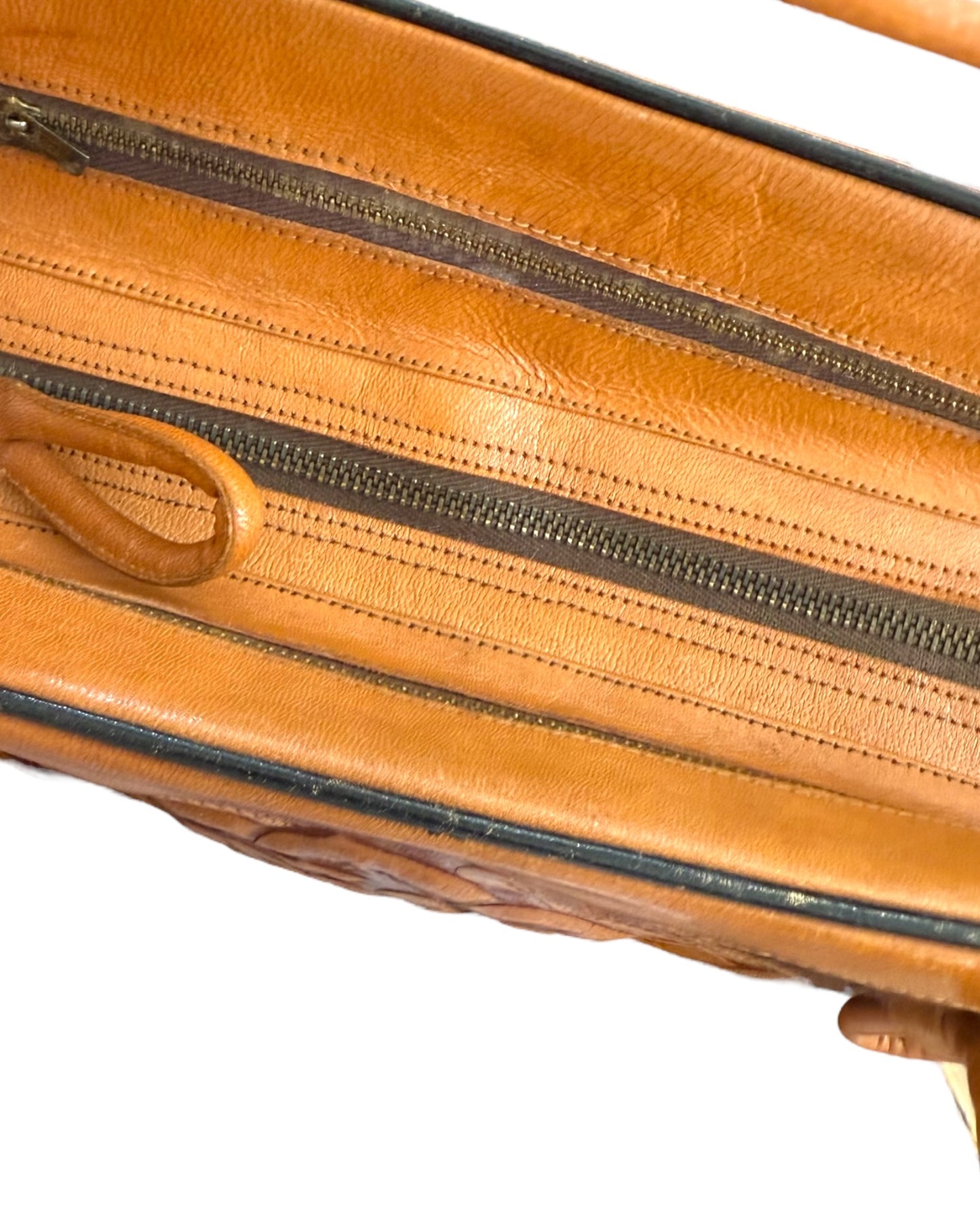 Vintage Hand Tooled Aztec Calfskin Bag