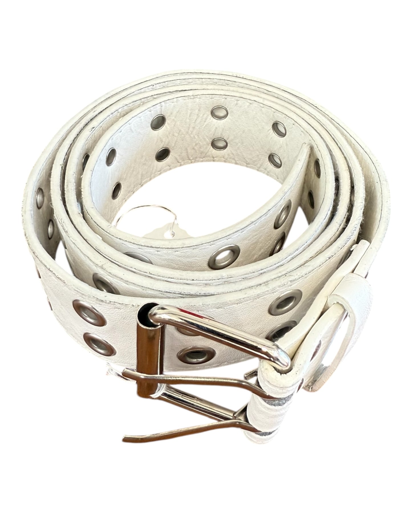 Vintage White Grommet Belt