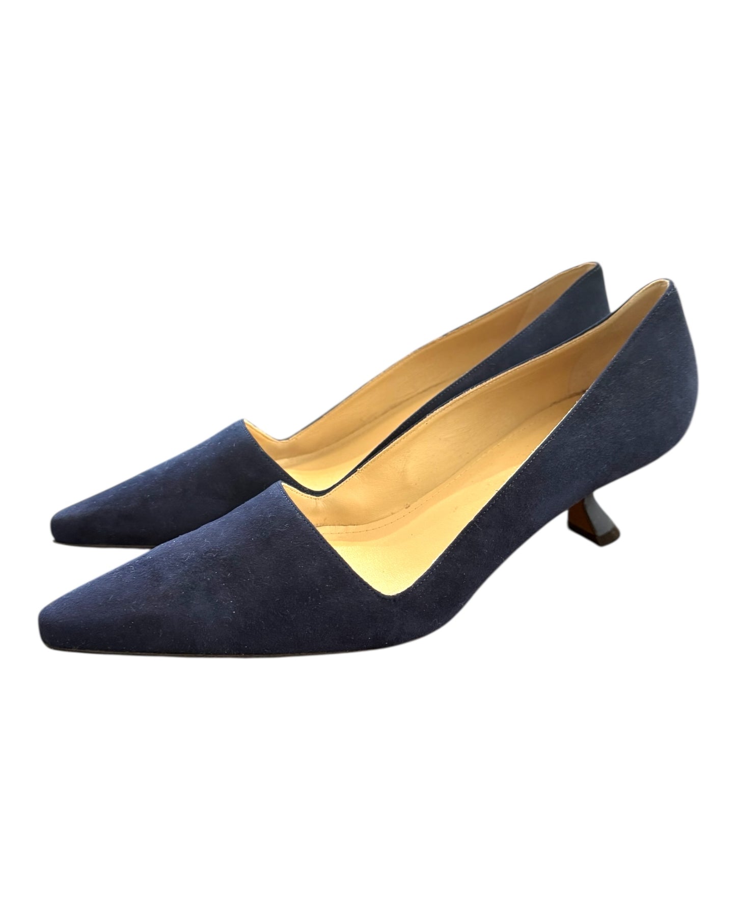 Pre-Loved Lafayette 148 Blue Suede Heels
