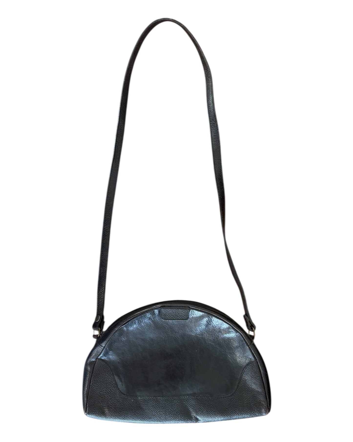Vintage Furla Black Leather Shoulder Bag
