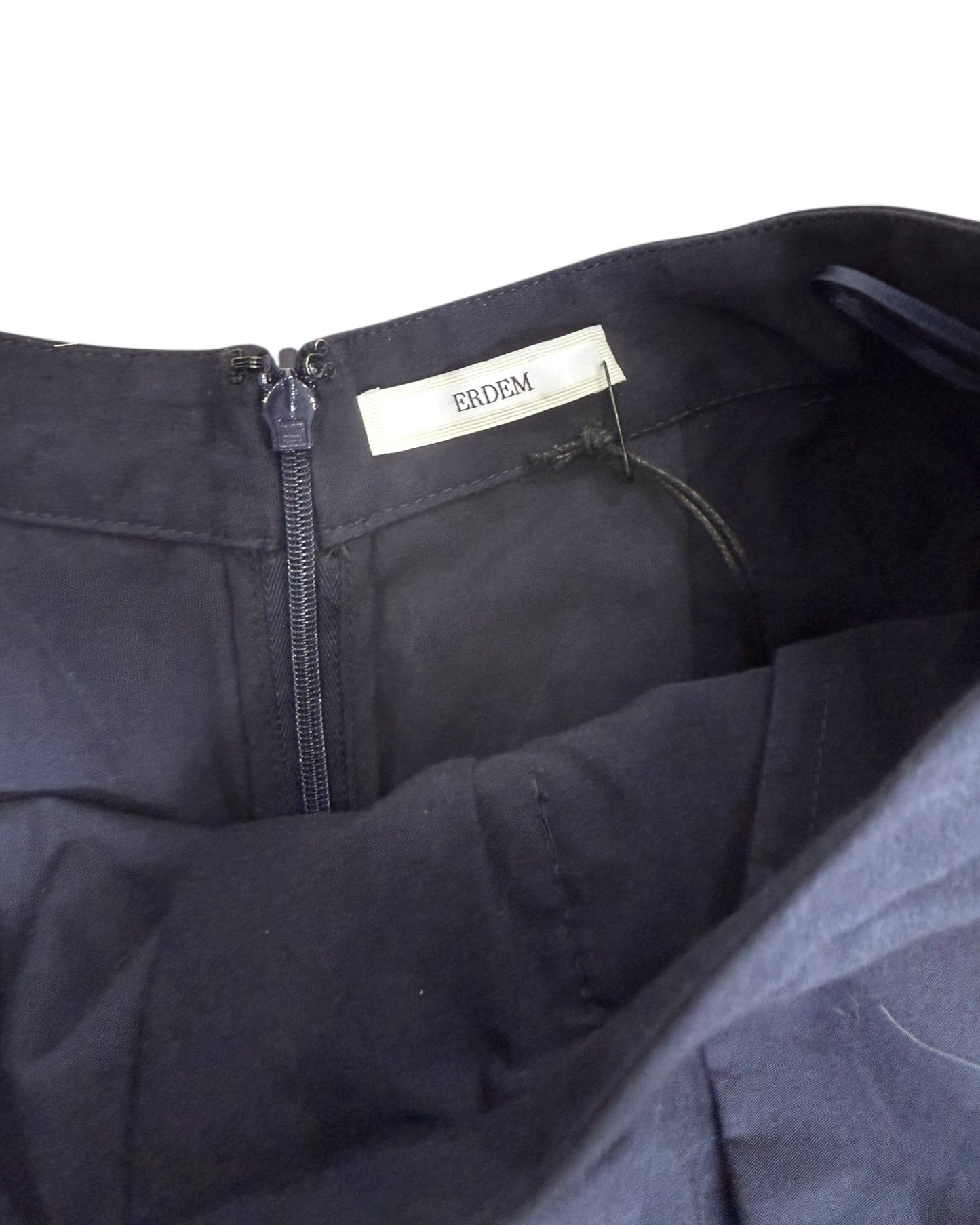 Pre-Loved ERDEM Navy Blue Floral Midi Skirt