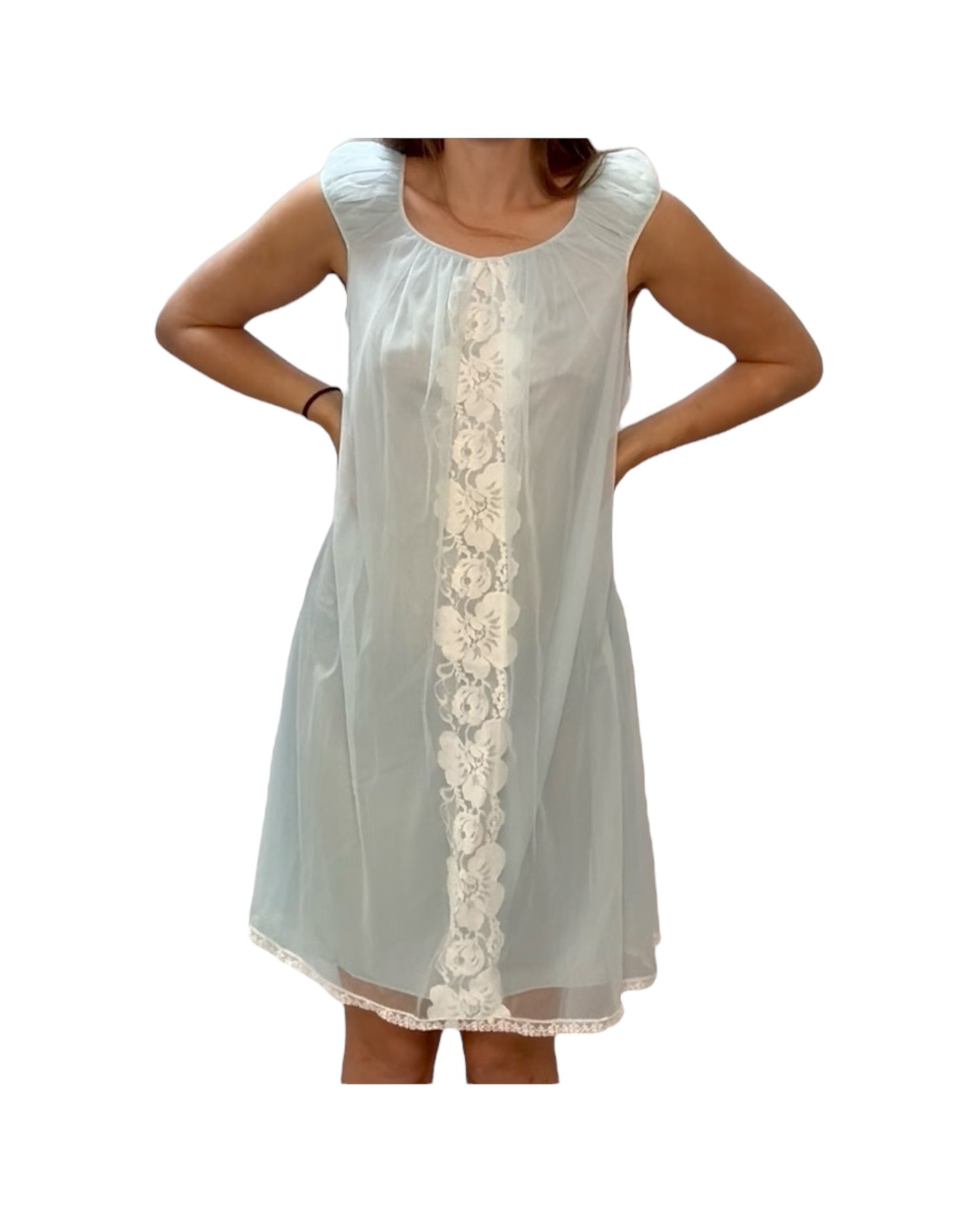 Vintage Blue Lace Nightie Set