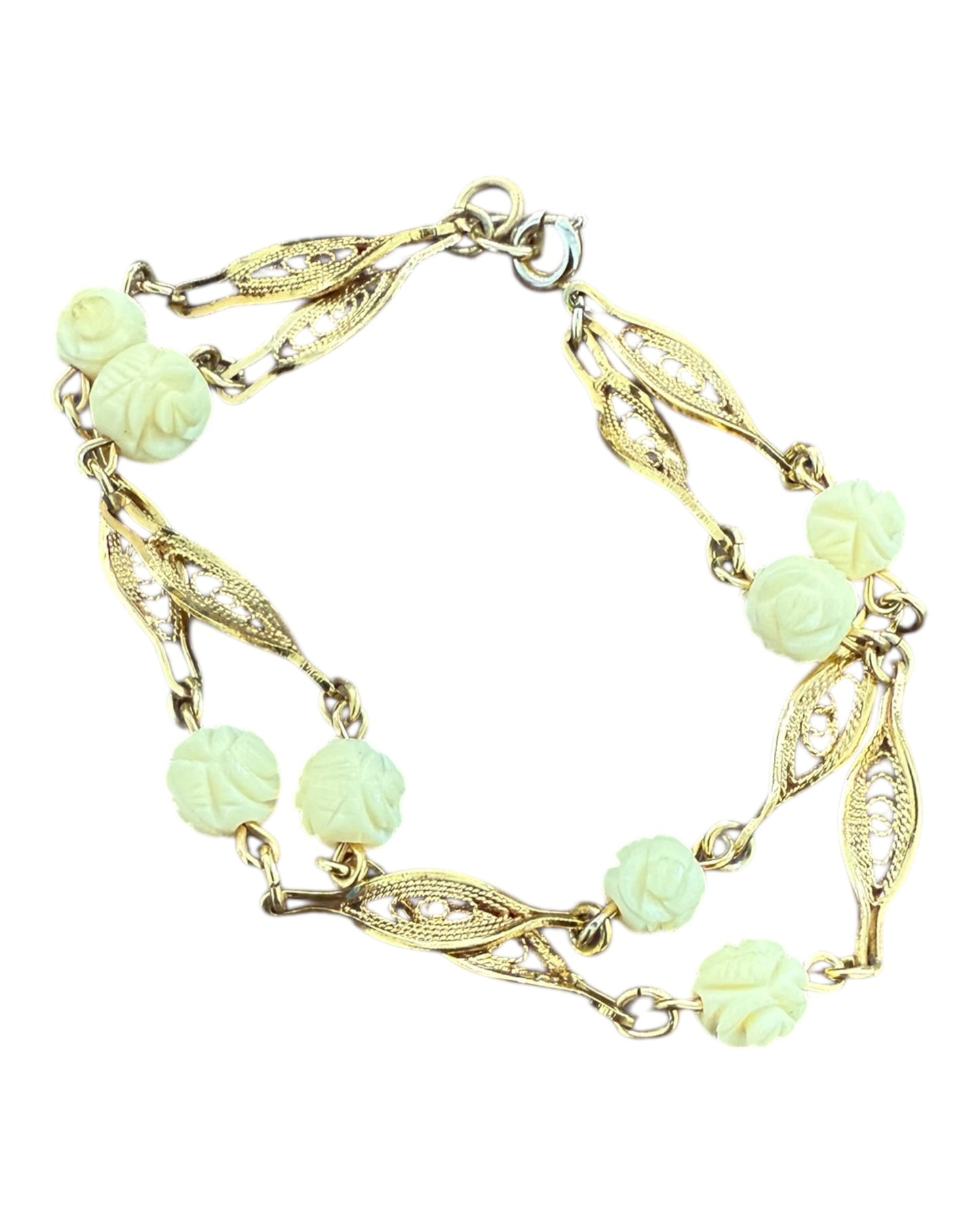 Vintage Gold-Toned Rose Bracelets