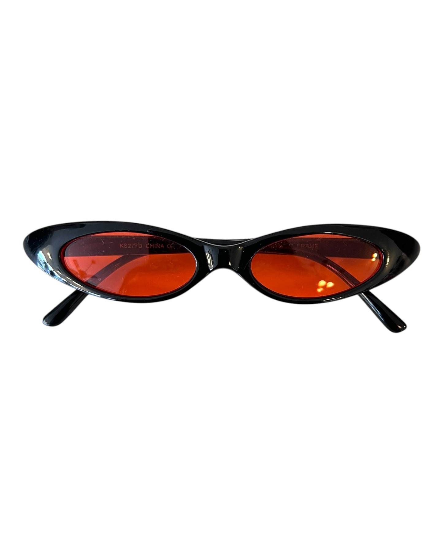 Vintage Red and Black Tiny Cat Eye Sunglasses