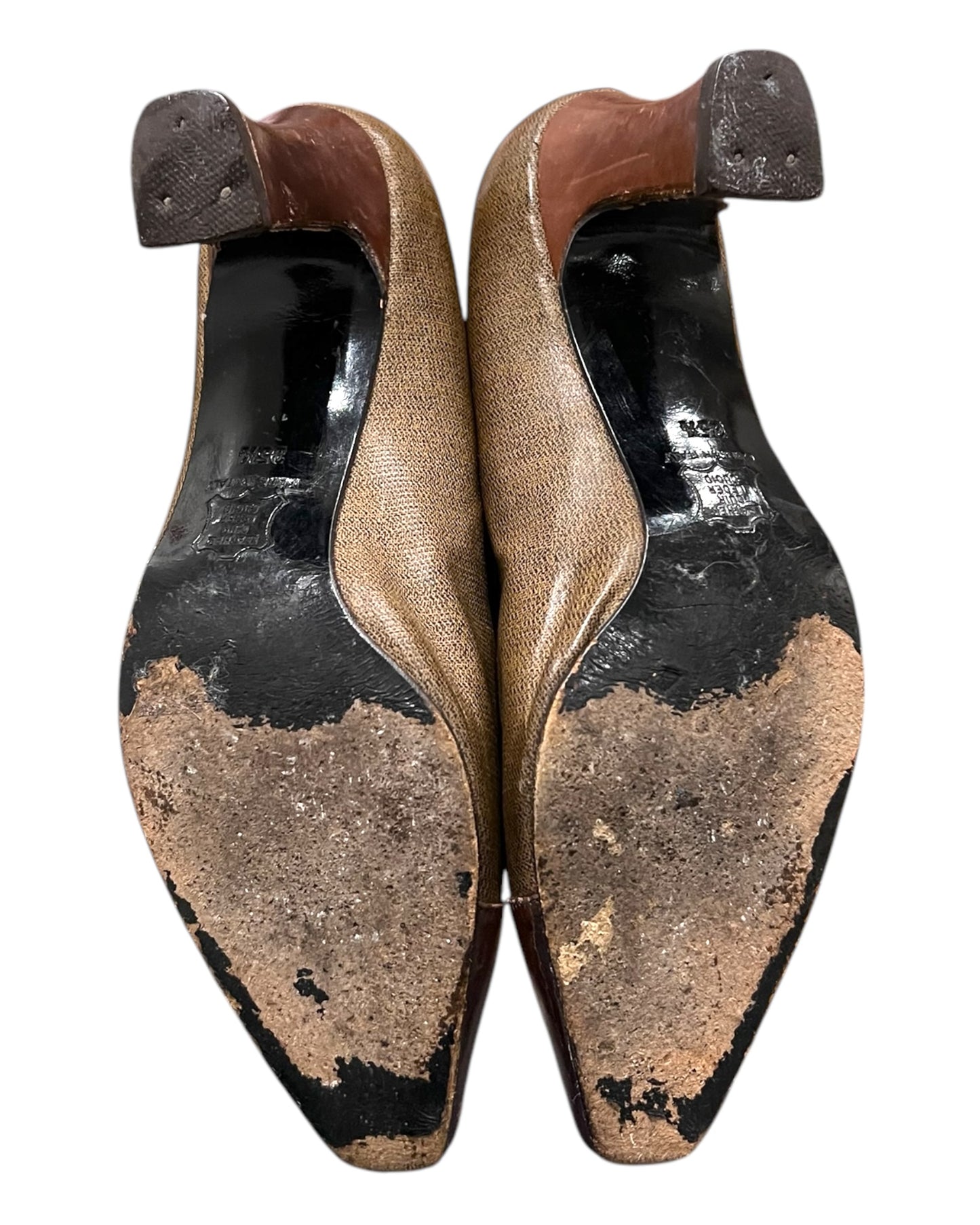 Vintage Fendi Brown Logo Pumps