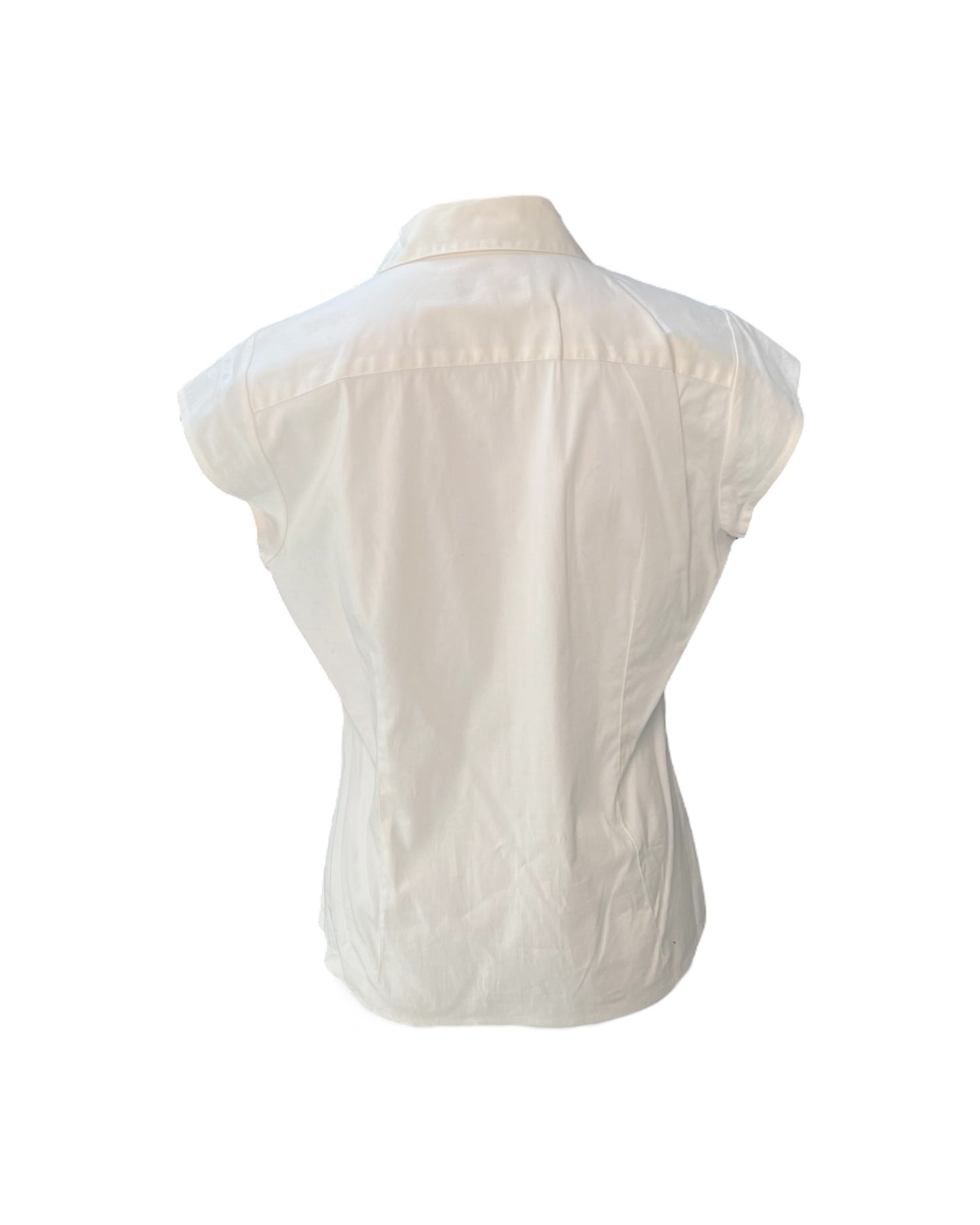 Vintage Calvin Klein White Button-Up Short-Sleeve Top