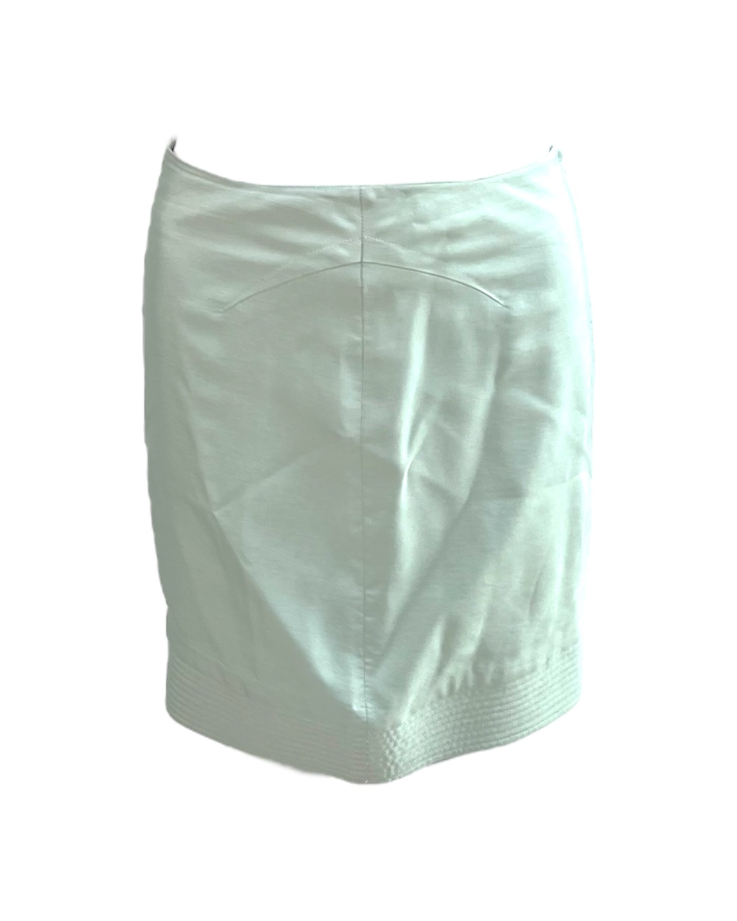 Vintage Claude Montana Seafoam Green Silk Mini Skirt