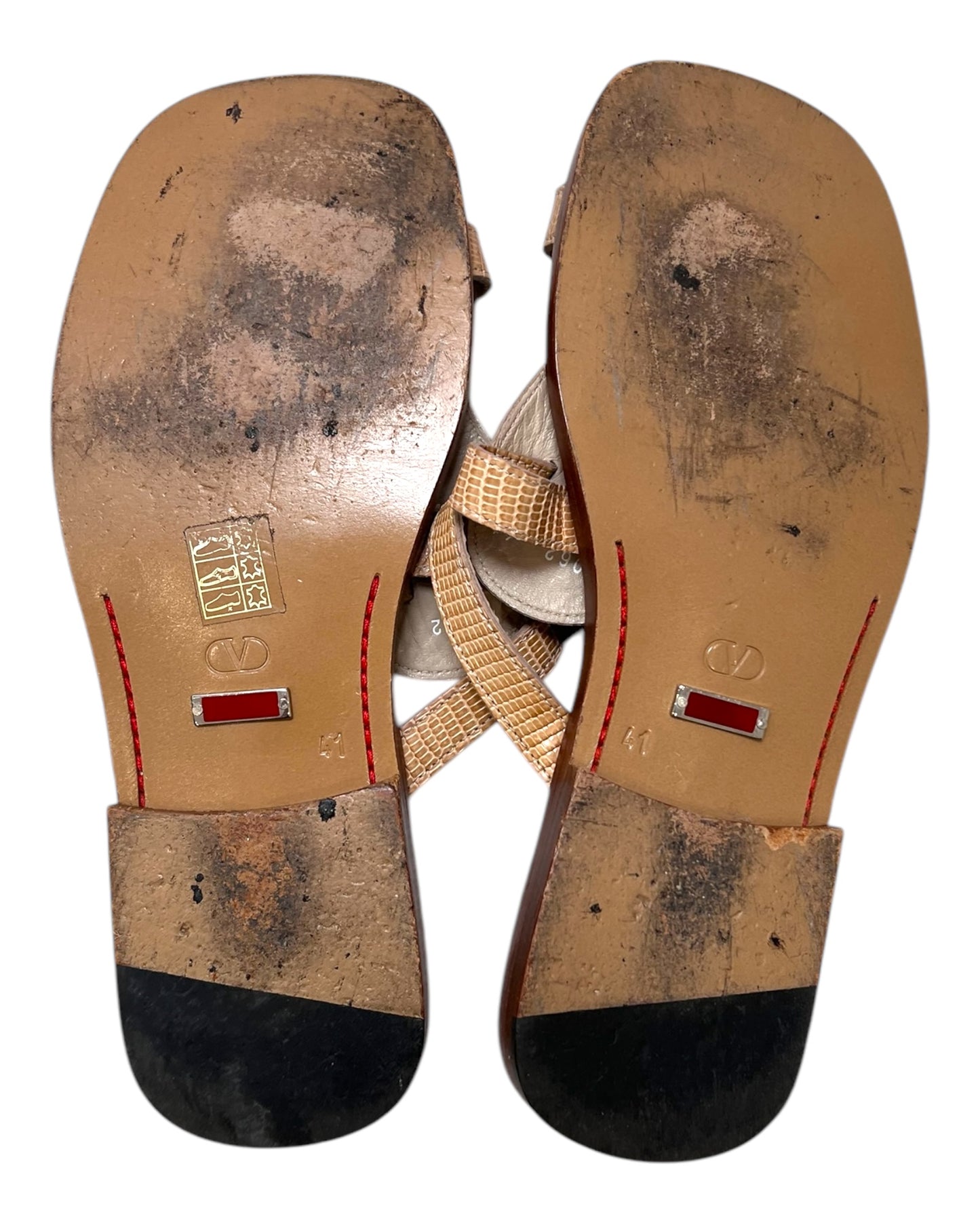 Vintage Valentino Lizard Leather Slides