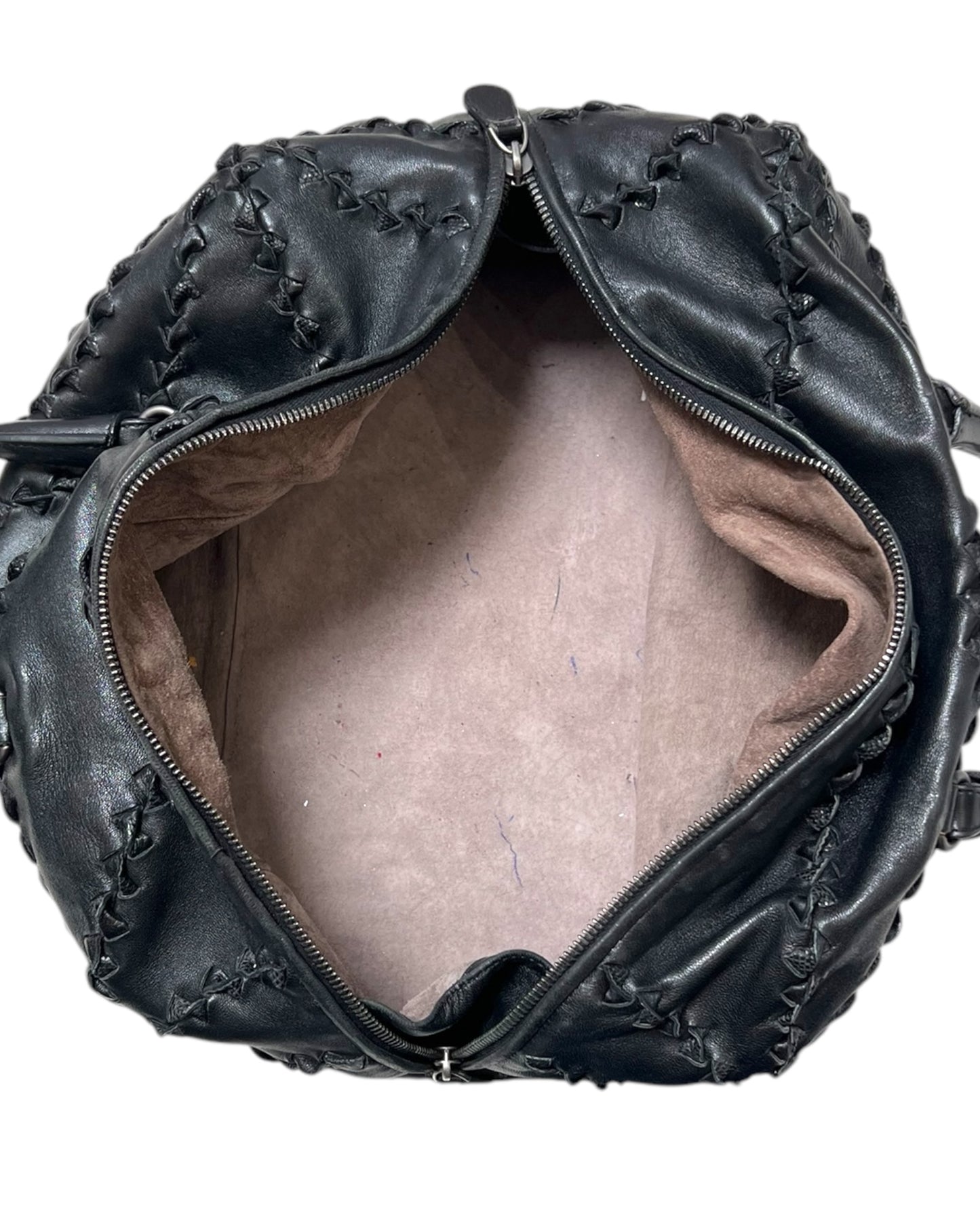 Vintage 2009 Bottega Veneta Karung Woven Black Leather Bag