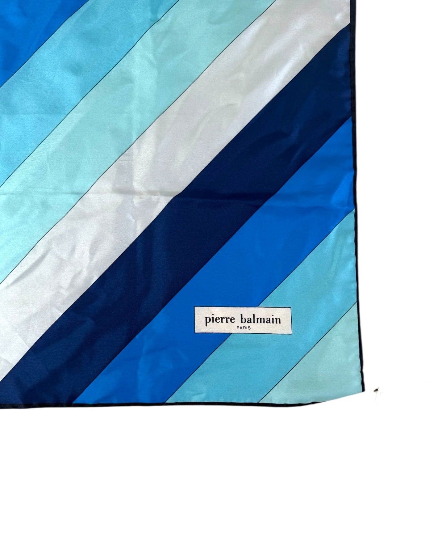 Vintage Pierre Balmain Blue Silk Scarf