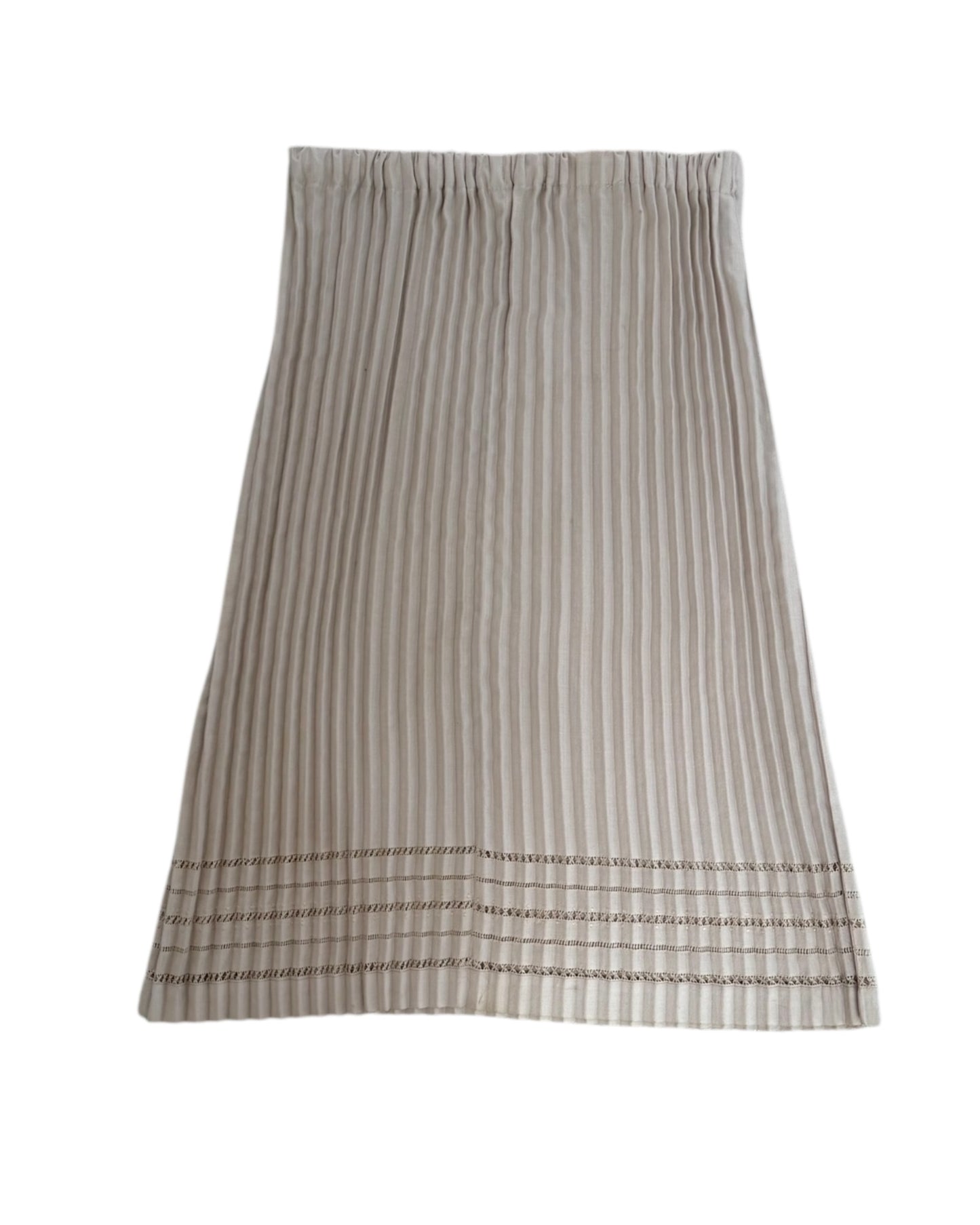 Vintage Pleats Please by Issey Miyake Beige Cotton Skirt