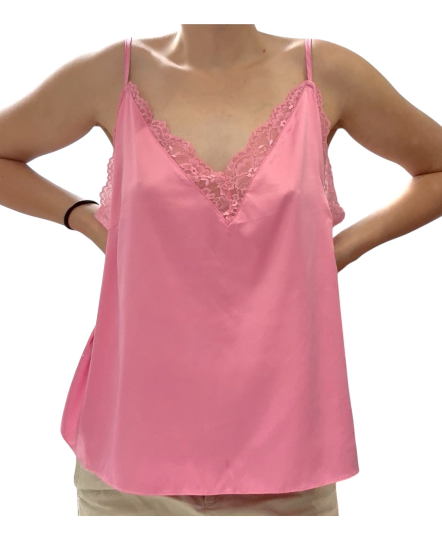 Vintage Pink Slip Tank Top