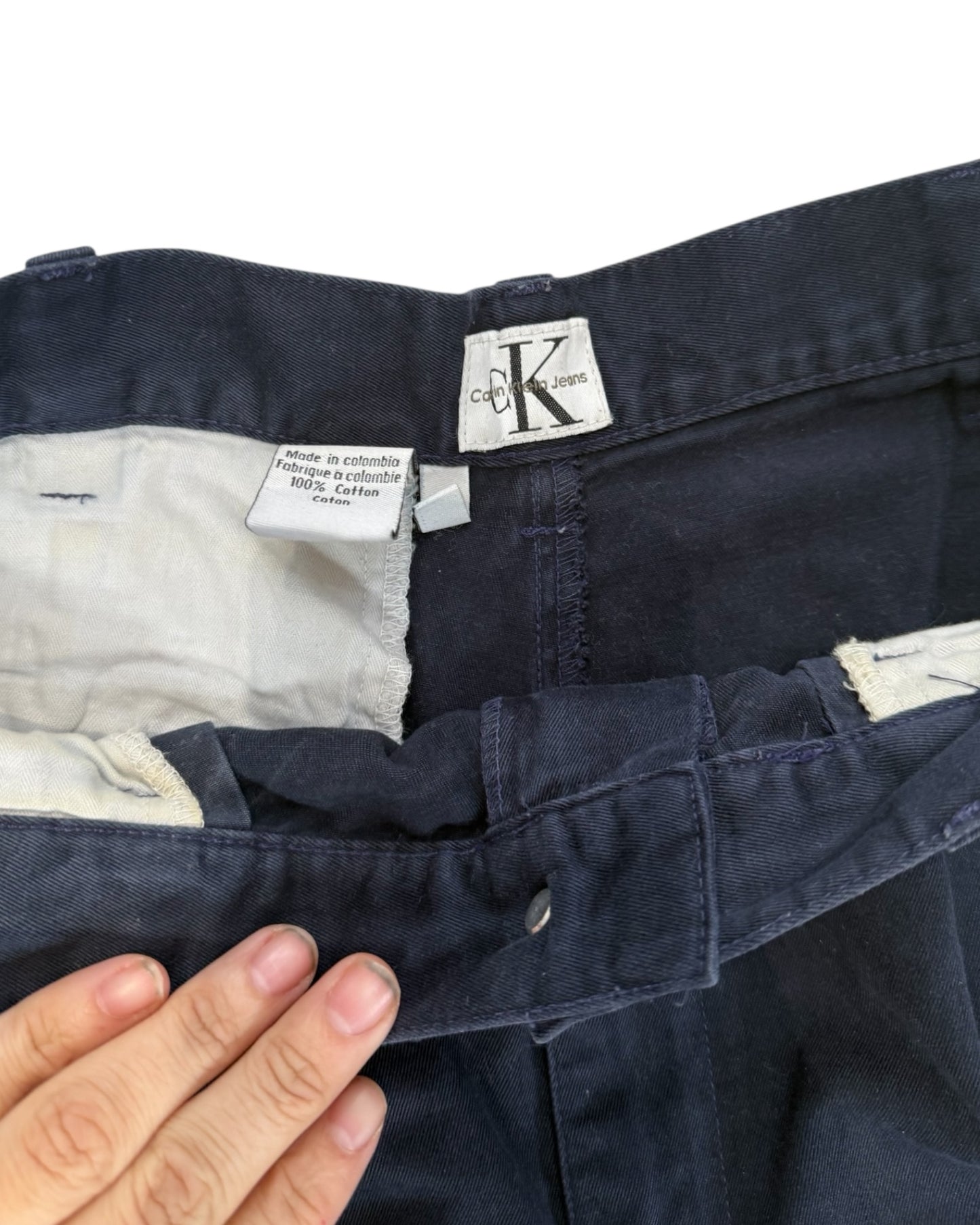 Vintage Calvin Klein Navy Pleated Trousers
