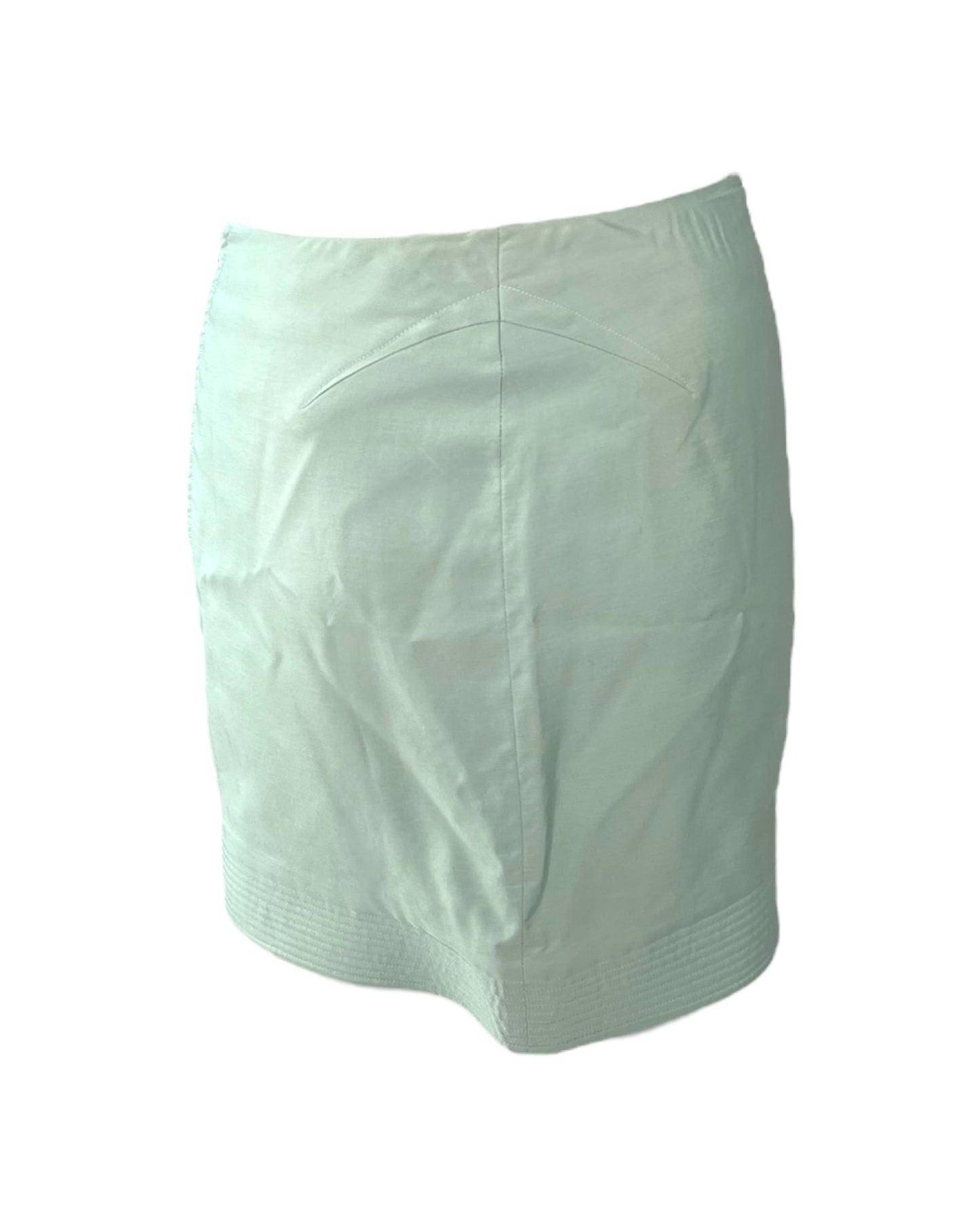 Vintage Claude Montana Seafoam Green Silk Mini Skirt