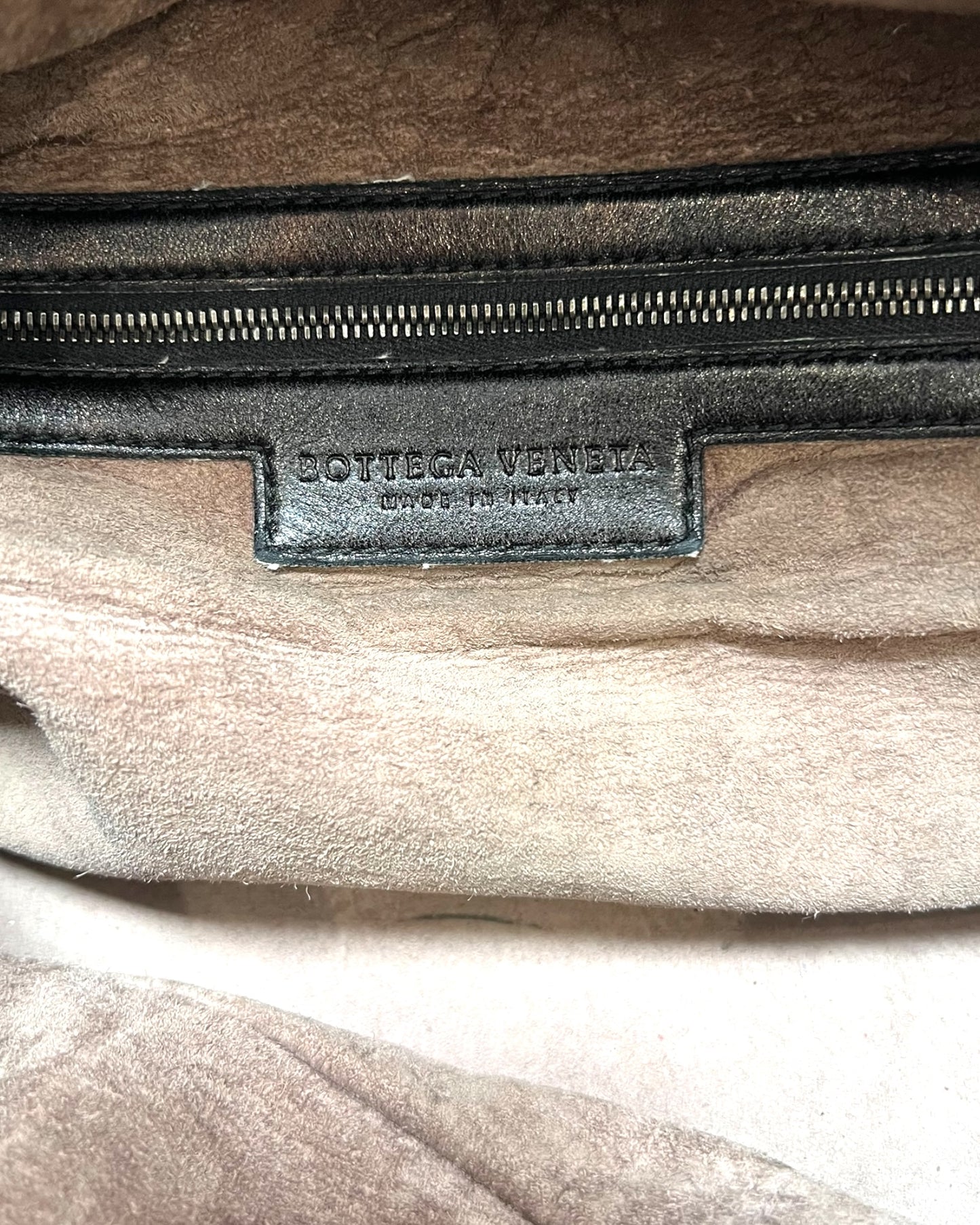Vintage 2009 Bottega Veneta Karung Woven Black Leather Bag